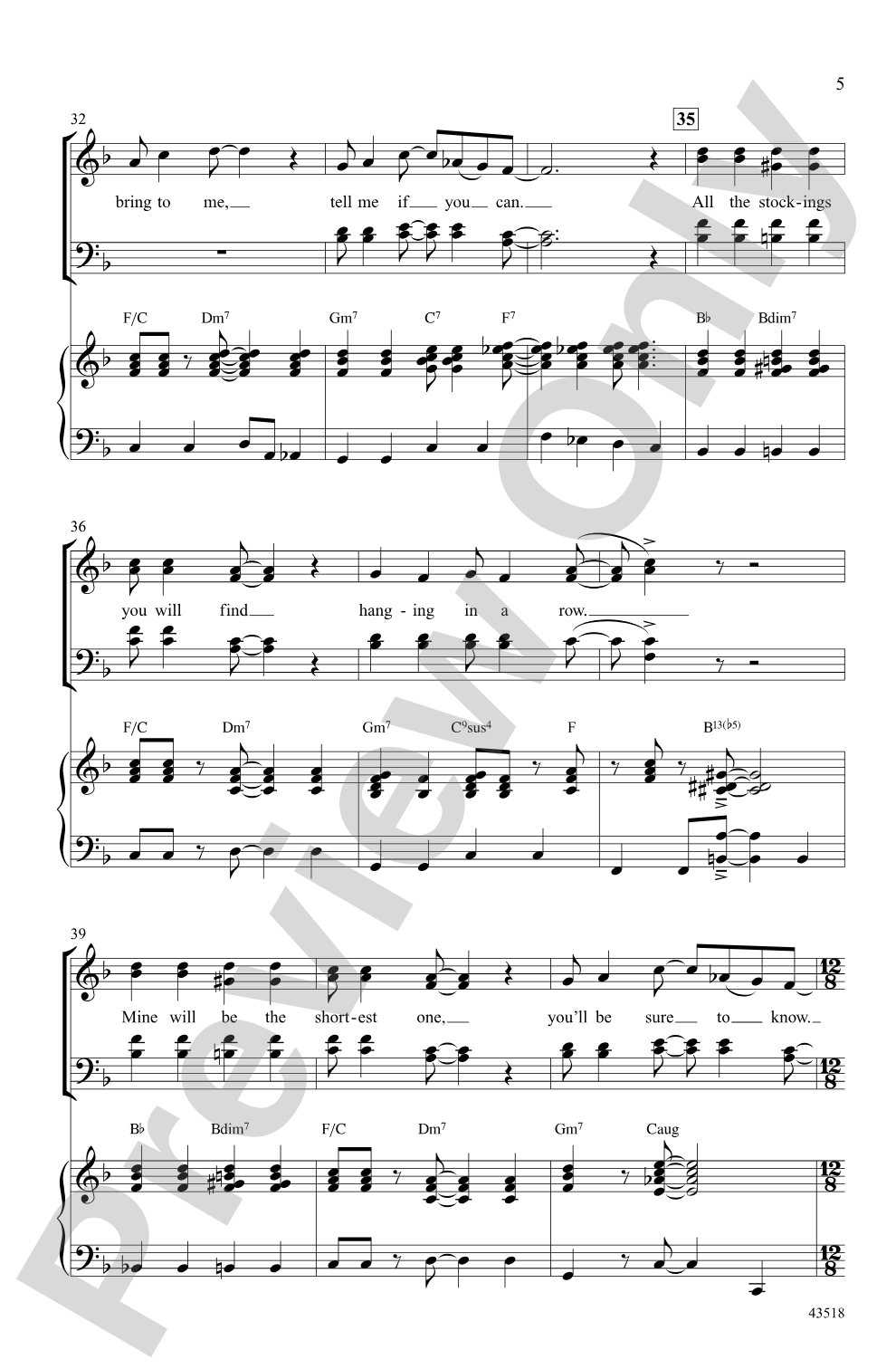 Five Favorite Holiday Songs: SATB Choral Octavo