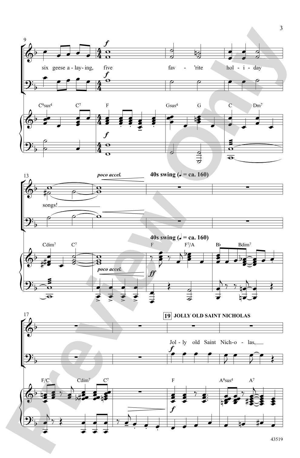 Five Favorite Holiday Songs: SAB Choral Octavo