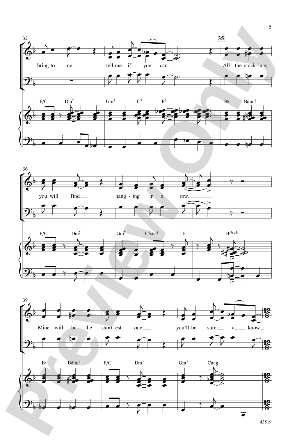 Five Favorite Holiday Songs: SAB Choral Octavo