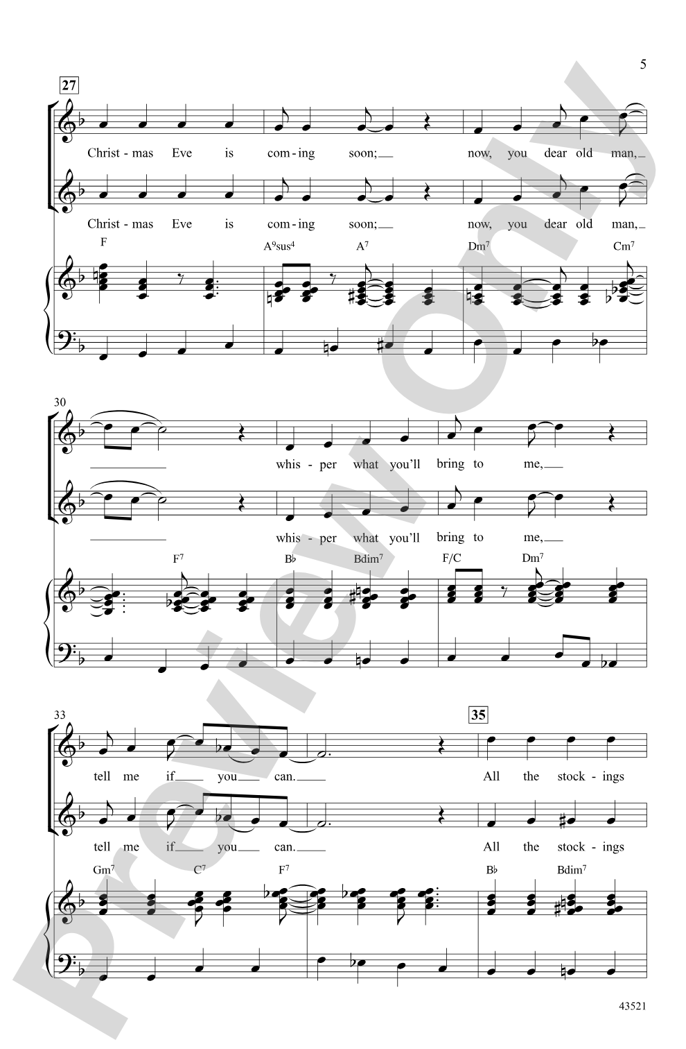 Five Favorite Holiday Songs: 2-Part Choral Octavo