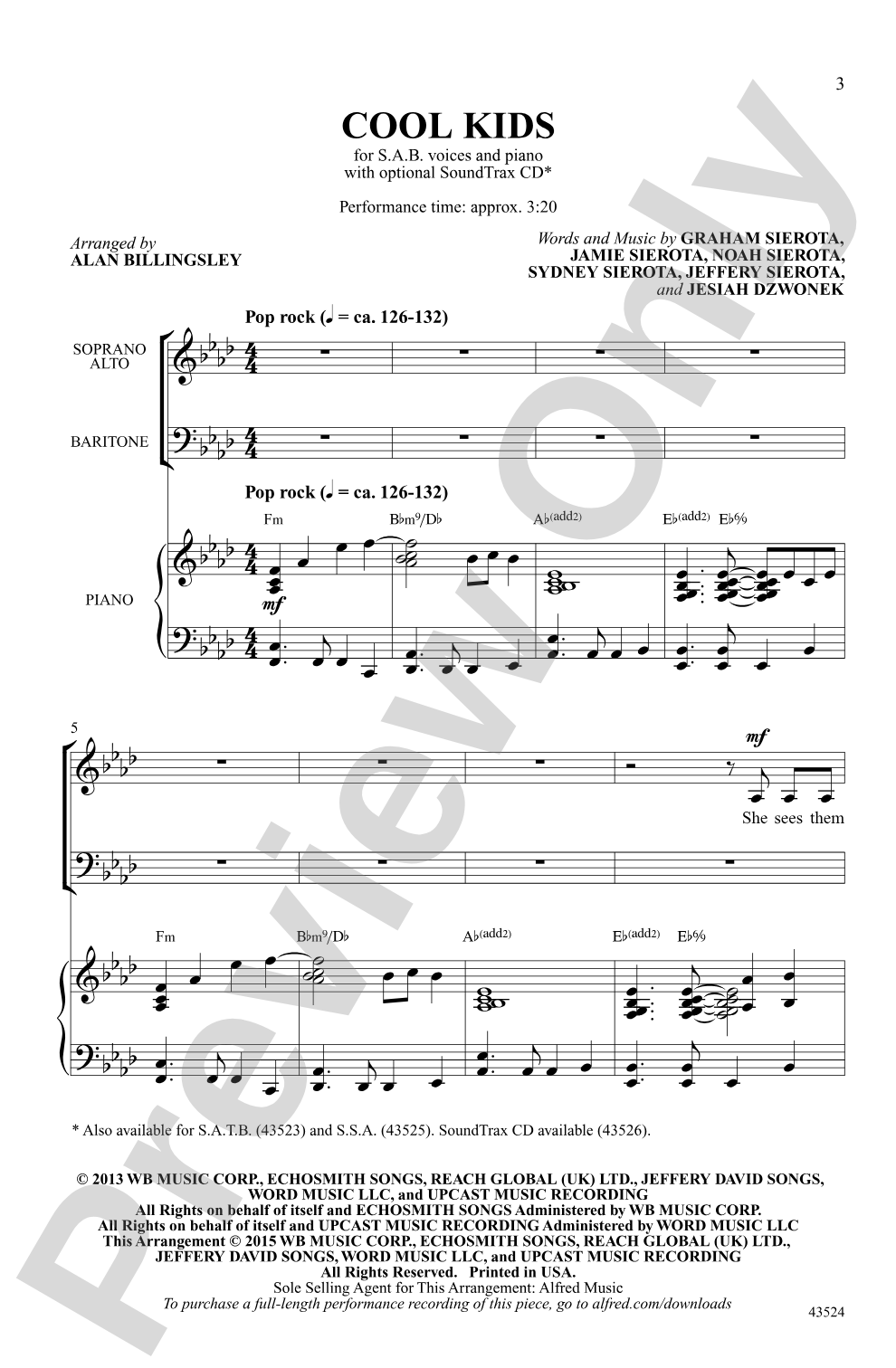Cool Kids: SAB Choral Octavo