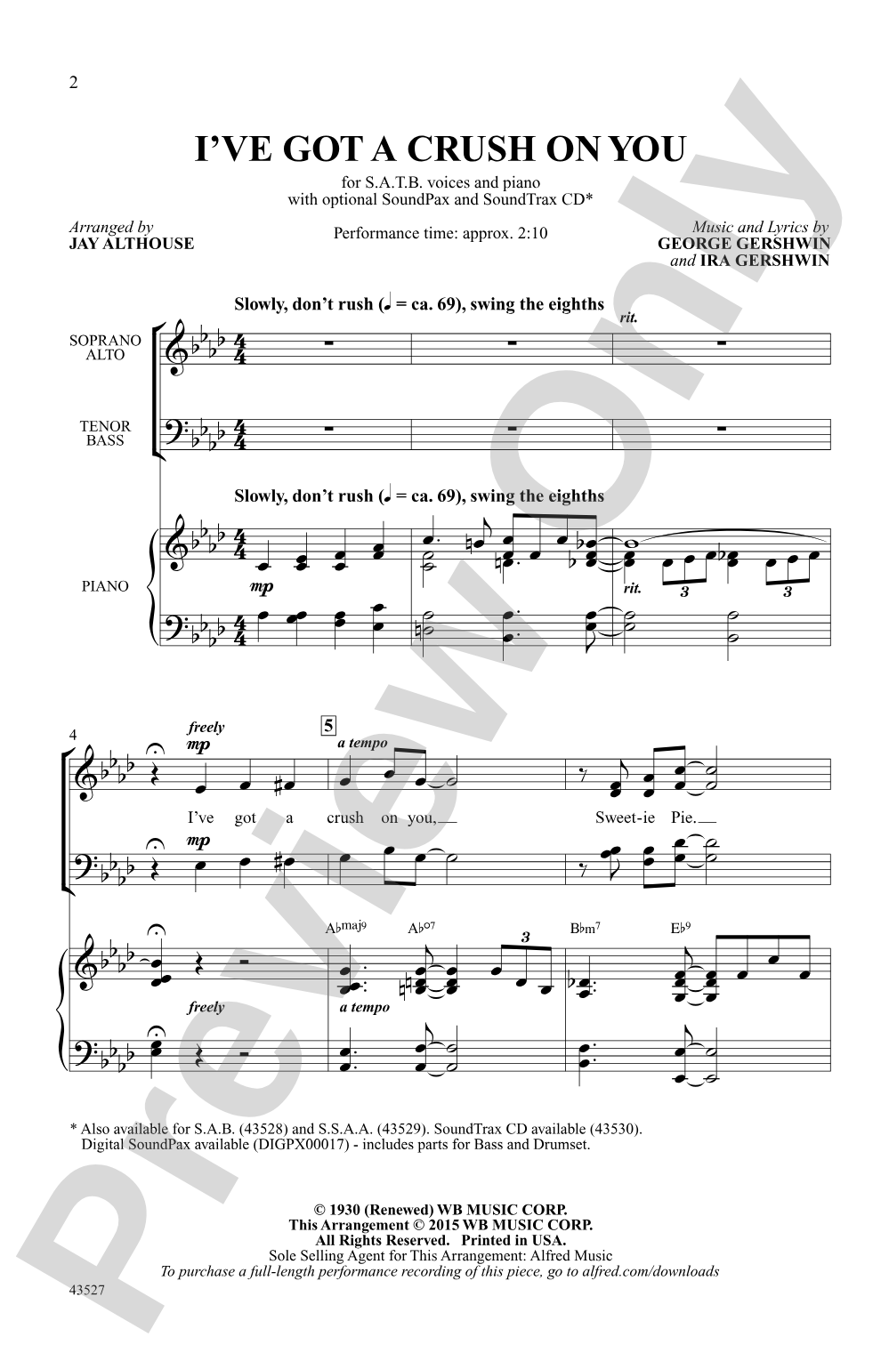 I've Got a Crush on You: SATB Choral Octavo