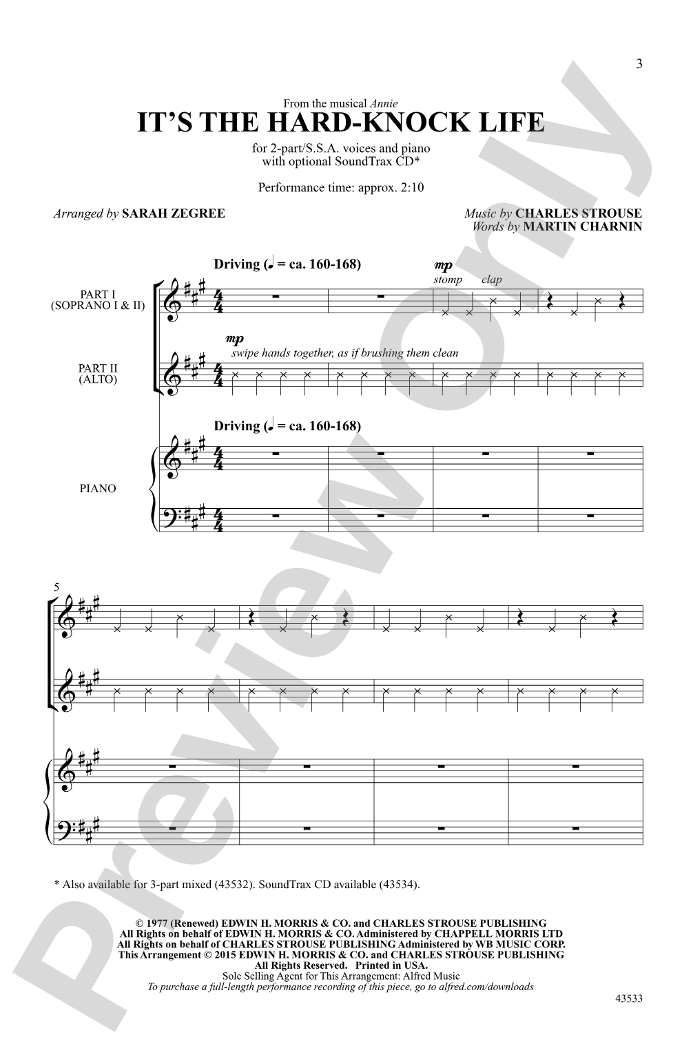 It's a Hard-Knock Life (from the musical <i>Annie</i>): 2-Part Choral Octavo