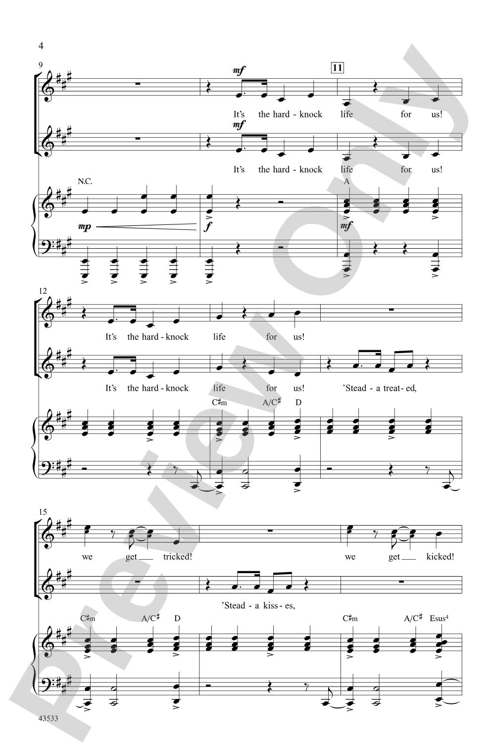 It's a Hard-Knock Life (from the musical <i>Annie</i>): 2-Part Choral Octavo
