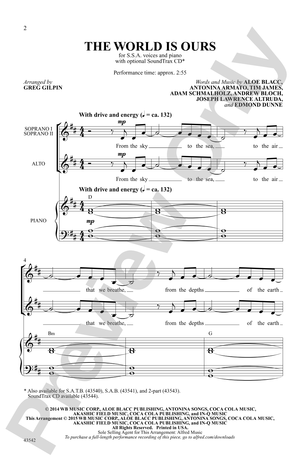 The World Is Ours: SSA Choral Octavo