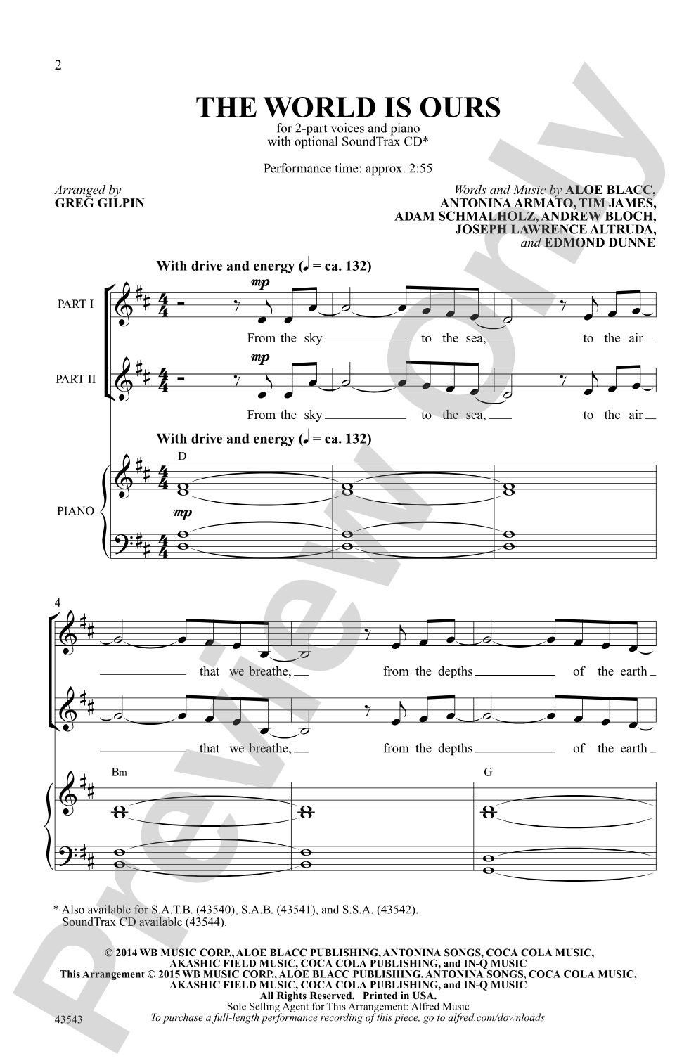 The World Is Ours: 2-Part Choral Octavo
