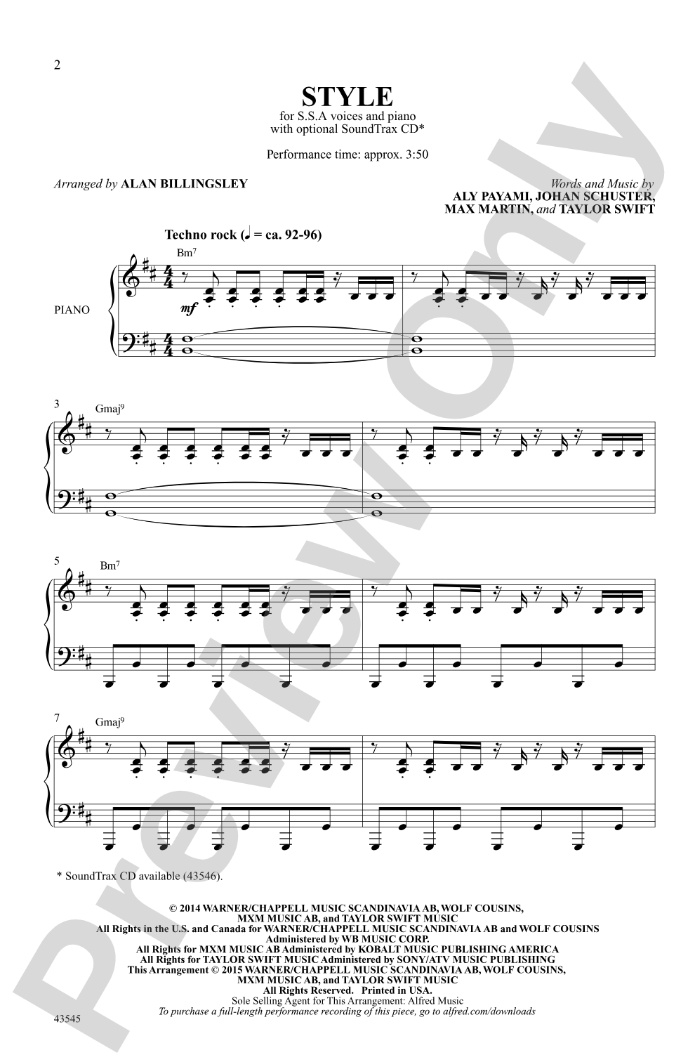 Style: SSA Choral Octavo