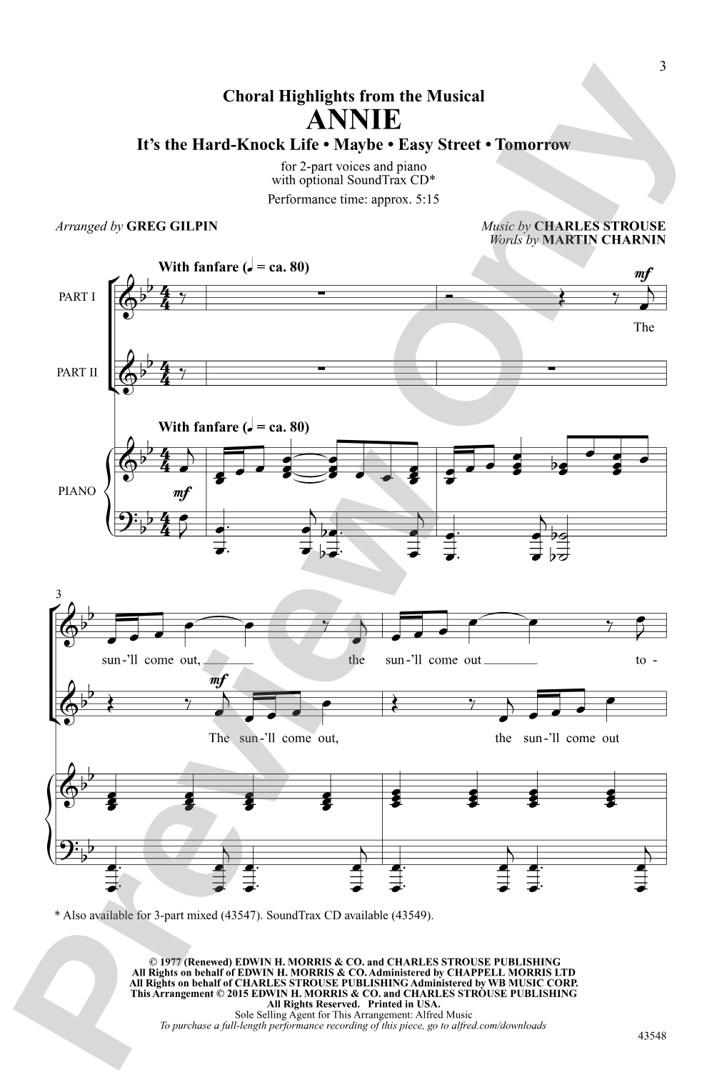 Annie: 2-Part Choral Octavo