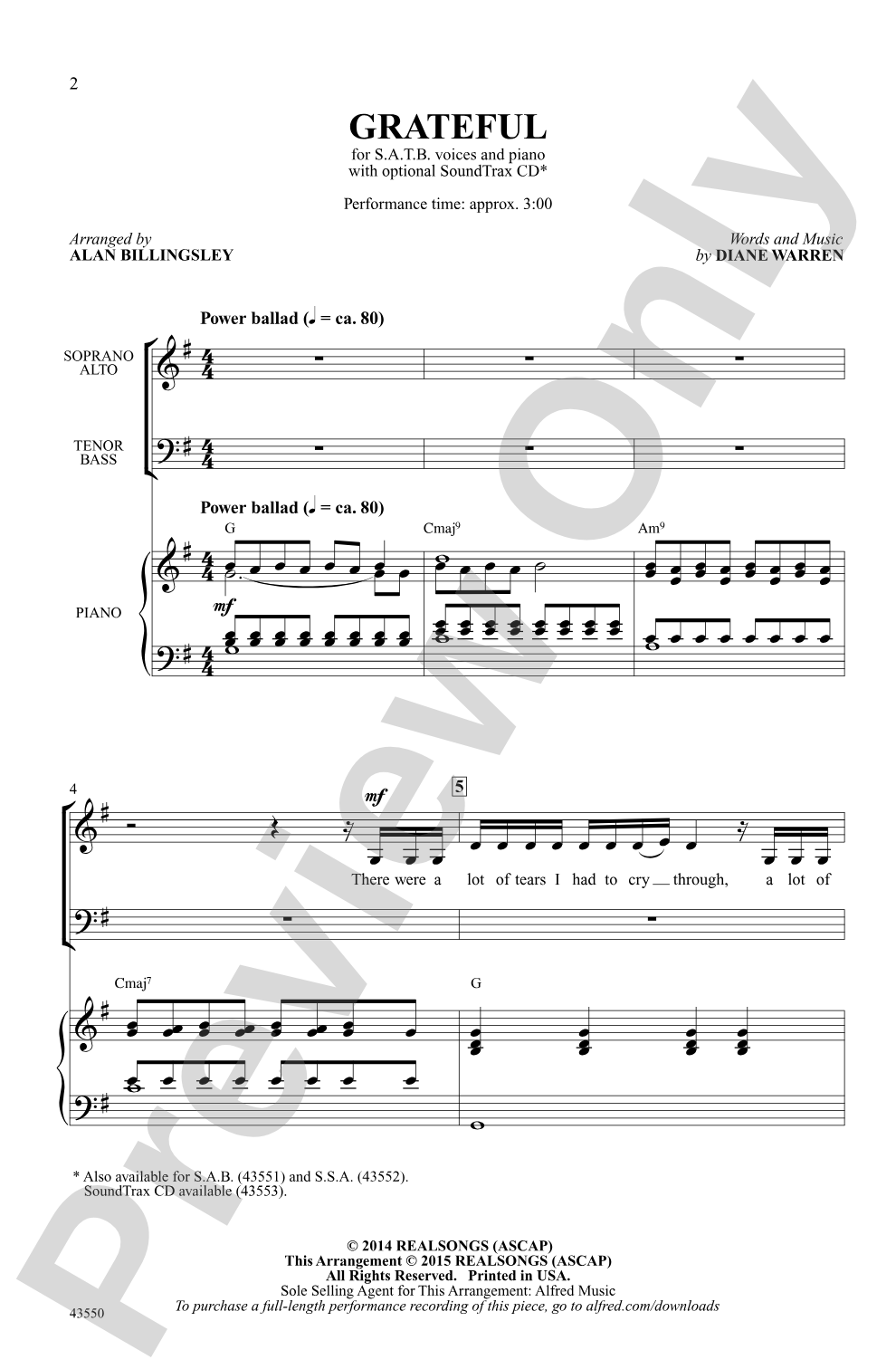 Grateful: SATB Choral Octavo