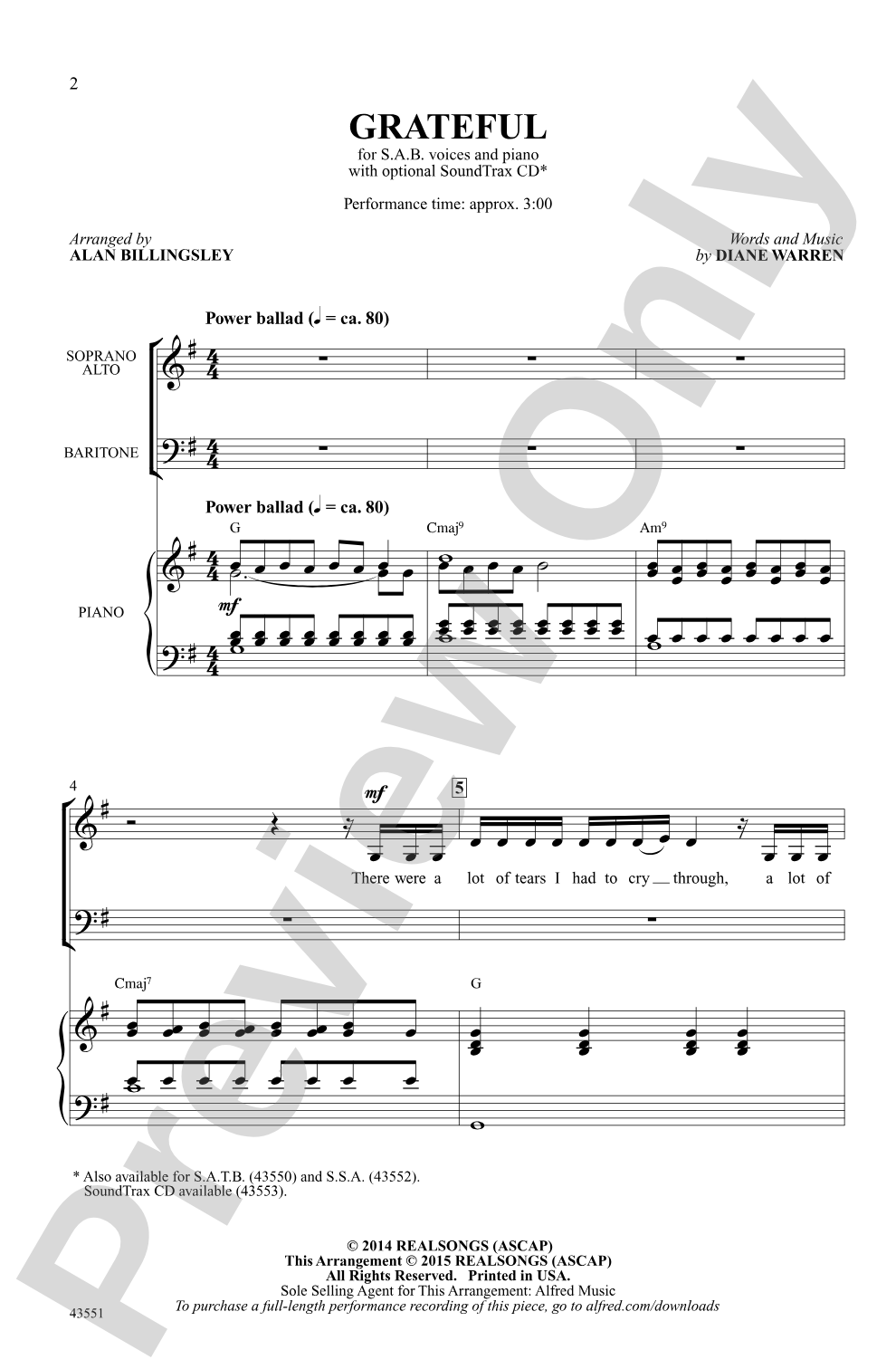 Grateful: SAB Choral Octavo