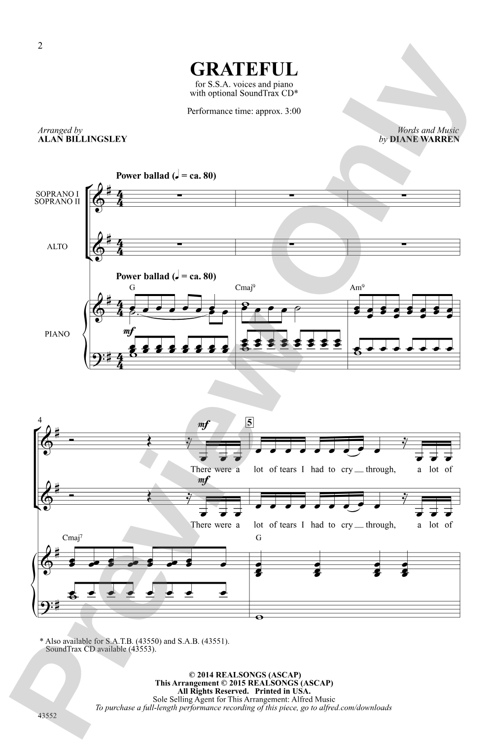 Grateful: SSA Choral Octavo