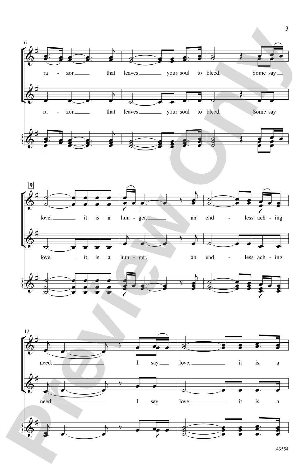 The Rose: SSA, <i>a cappella</i> Choral Octavo
