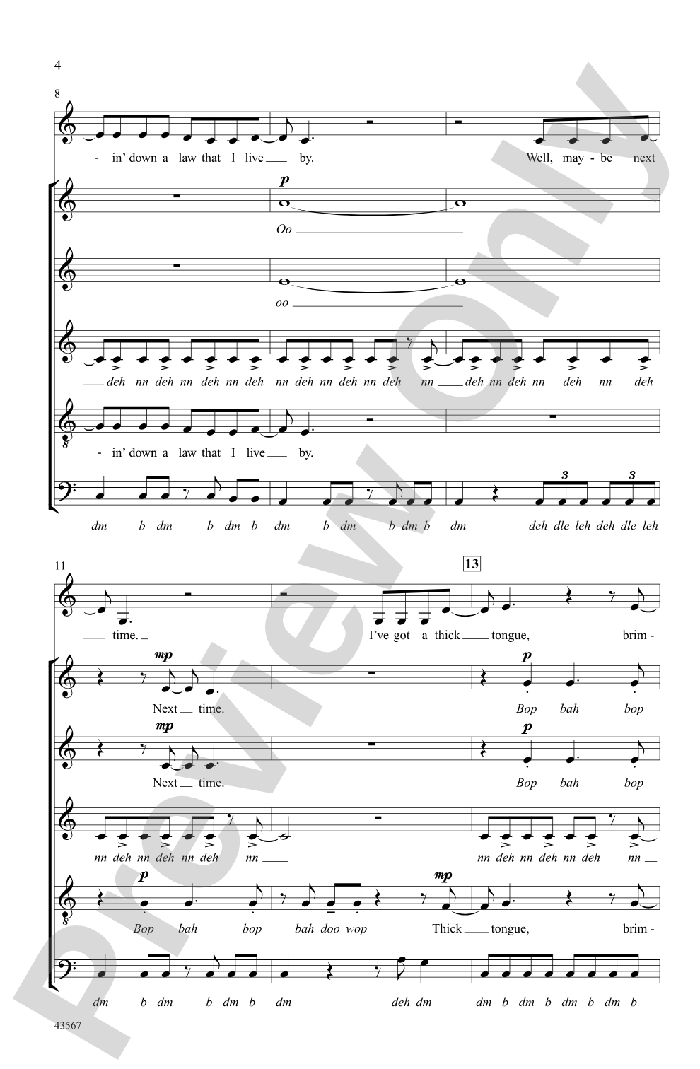 Gonna Get Over You: SSATB, <i>a cappella</i> Choral Octavo