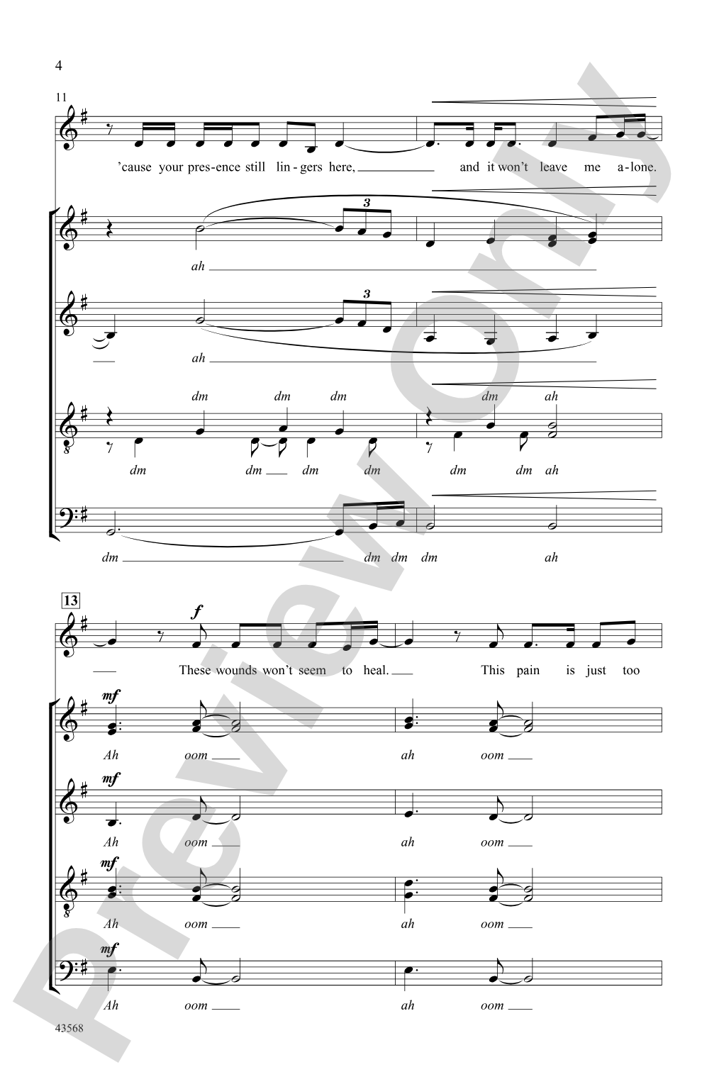 My Immortal: SATB divisi, <i>a cappella</i> Choral Octavo