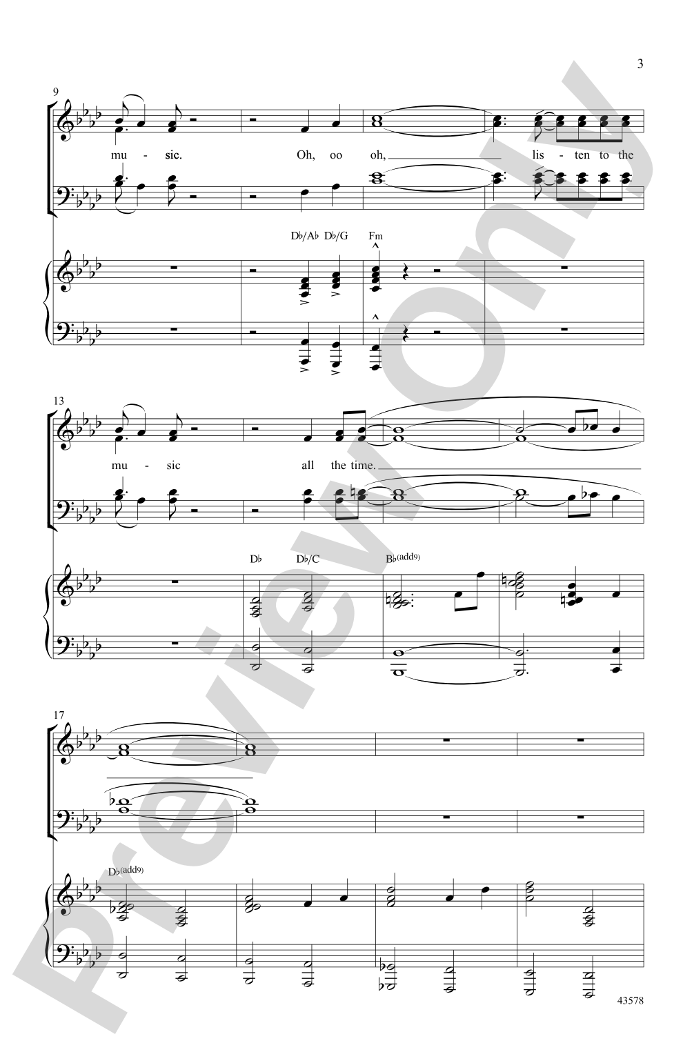 Listen to the Music: SATB Choral Octavo