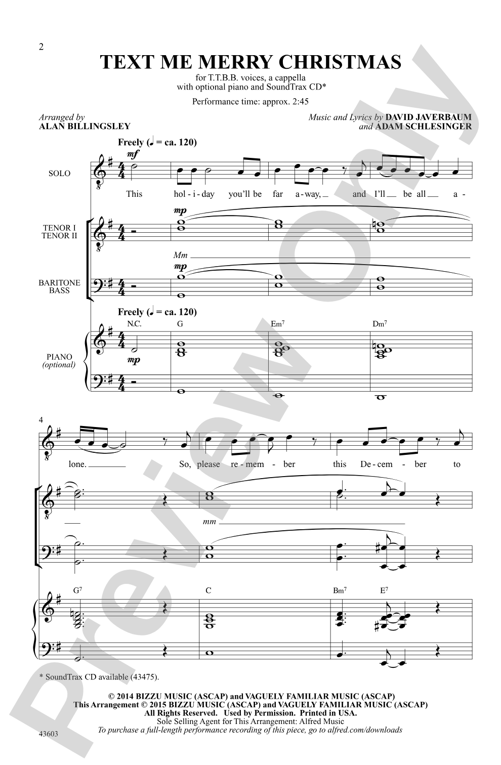 Text Me Merry Christmas: TTBB, <i>a cappella</i> Choral Octavo