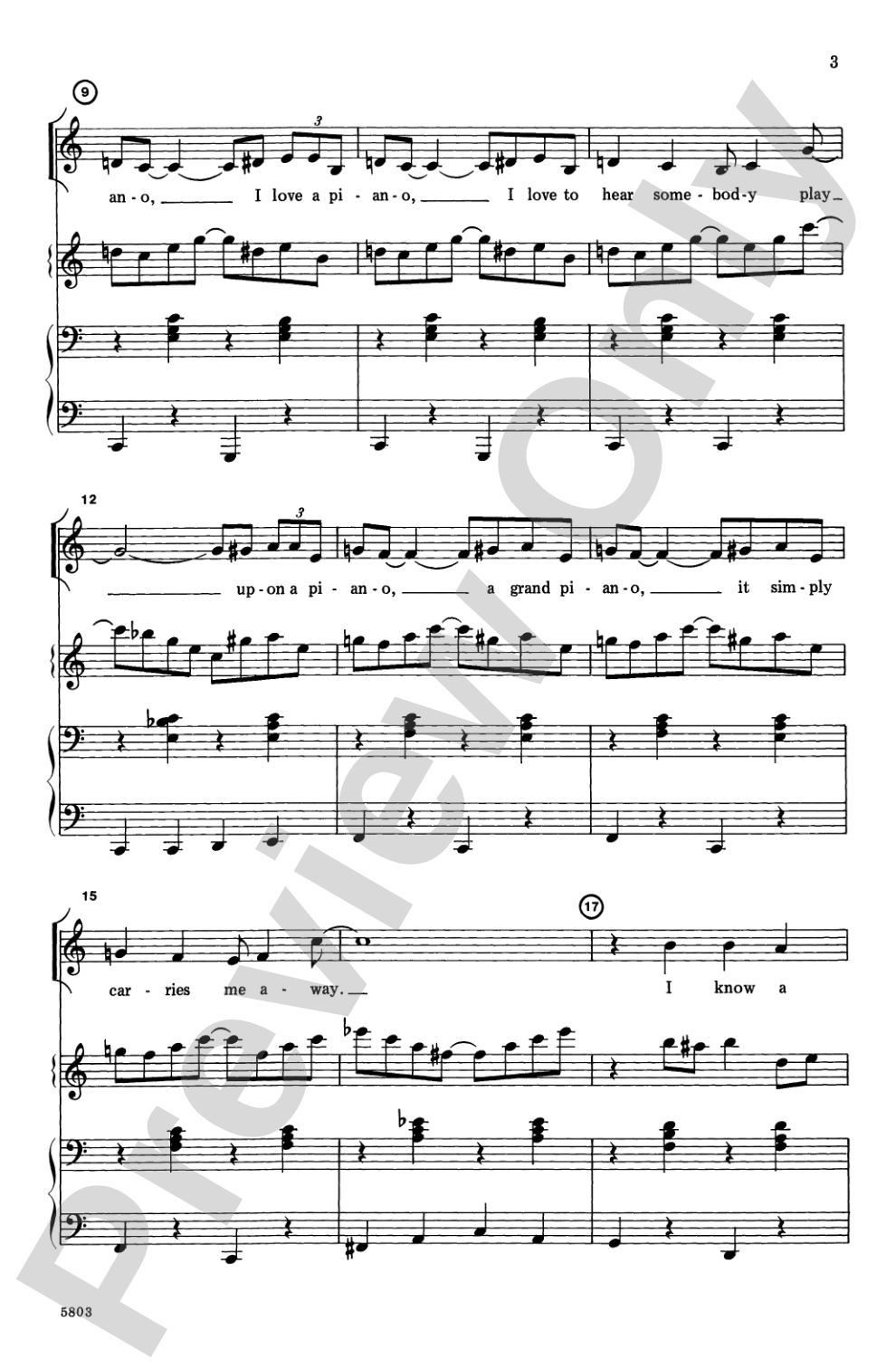 I Love a Piano: 2-Part Choral Octavo