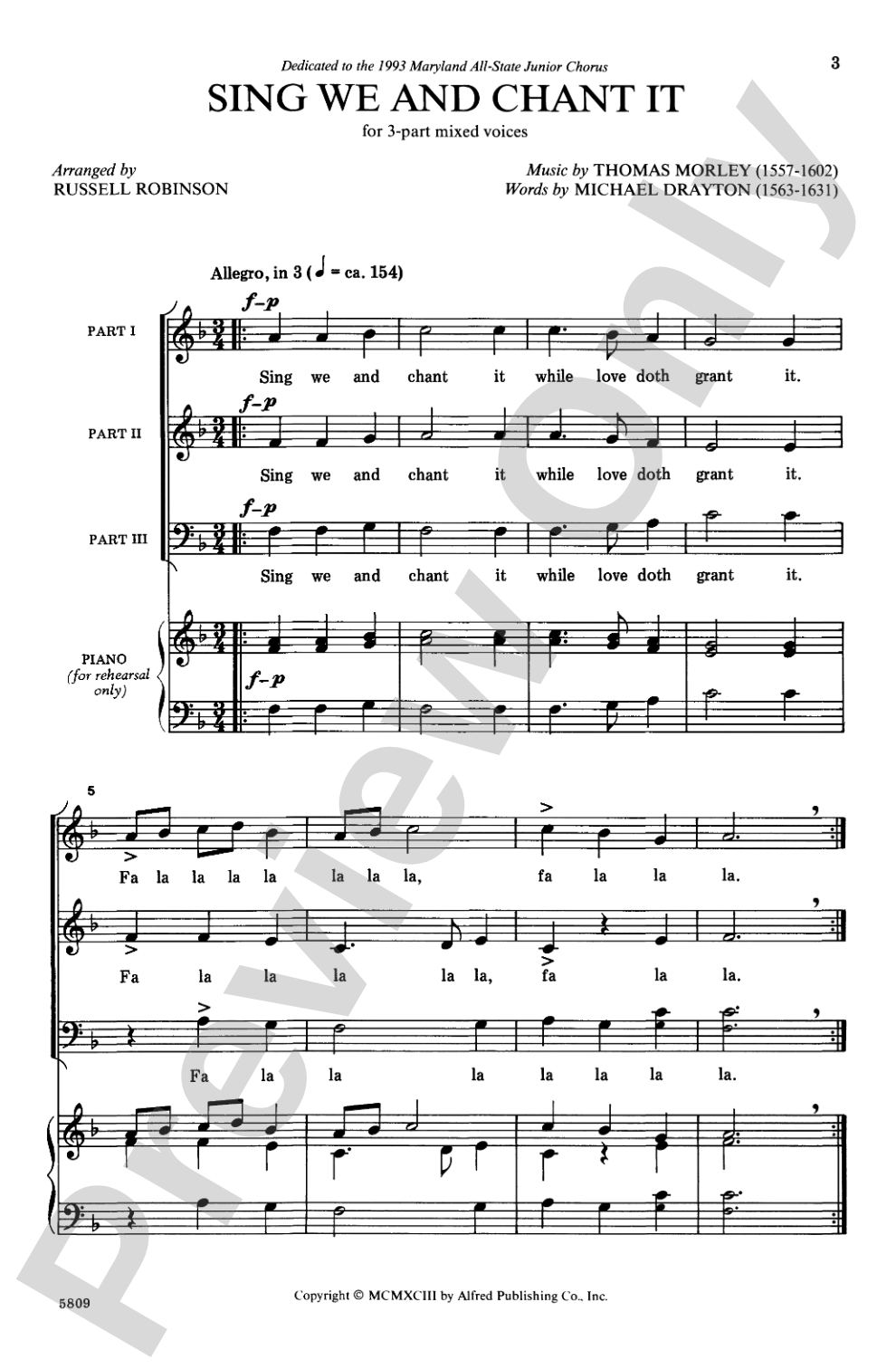 Sing We and Chant It: 3-Part Mixed, <I>a cappella</I> Choral Octavo