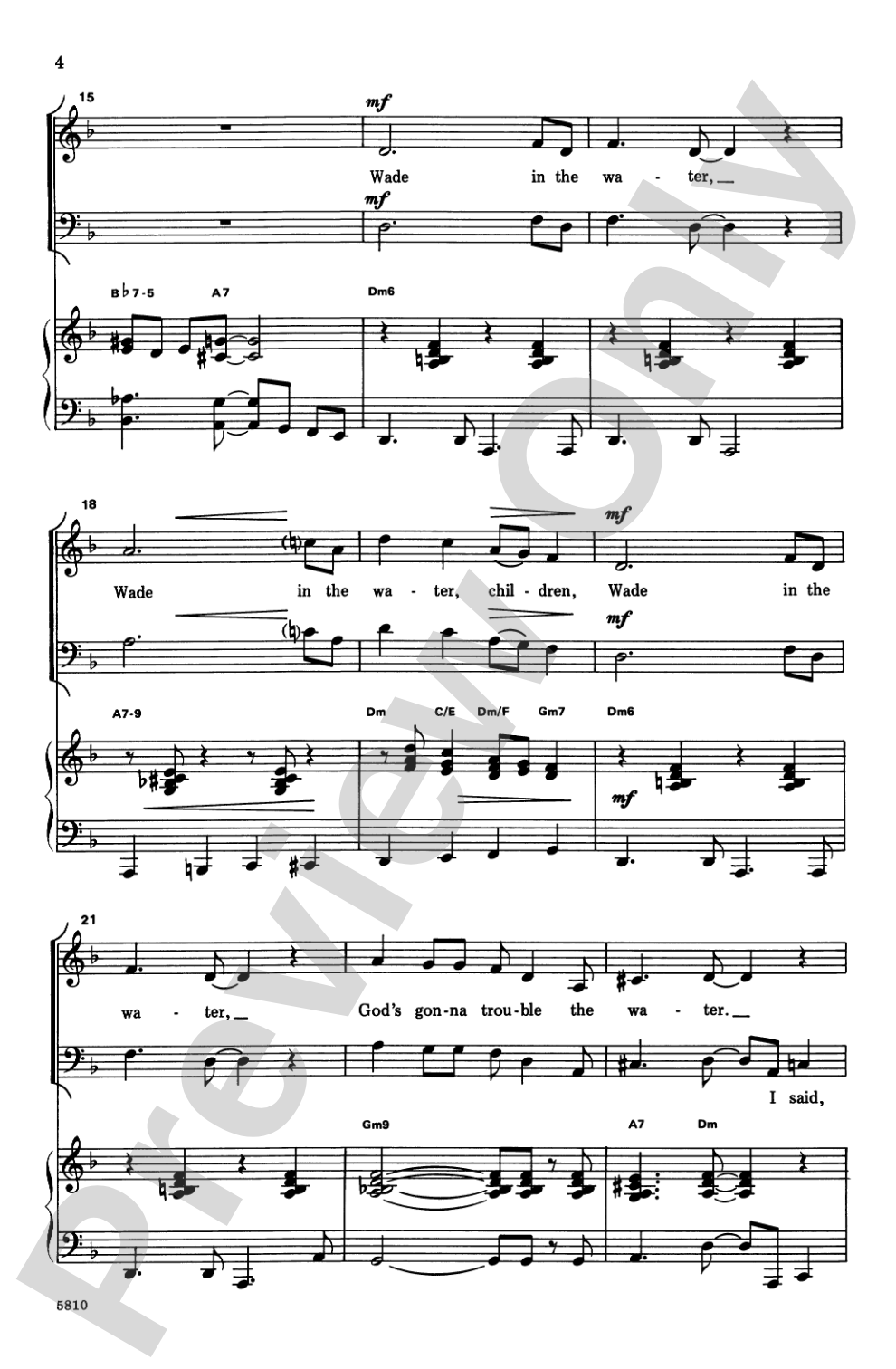 Wade in the Water: SATB Choral Octavo
