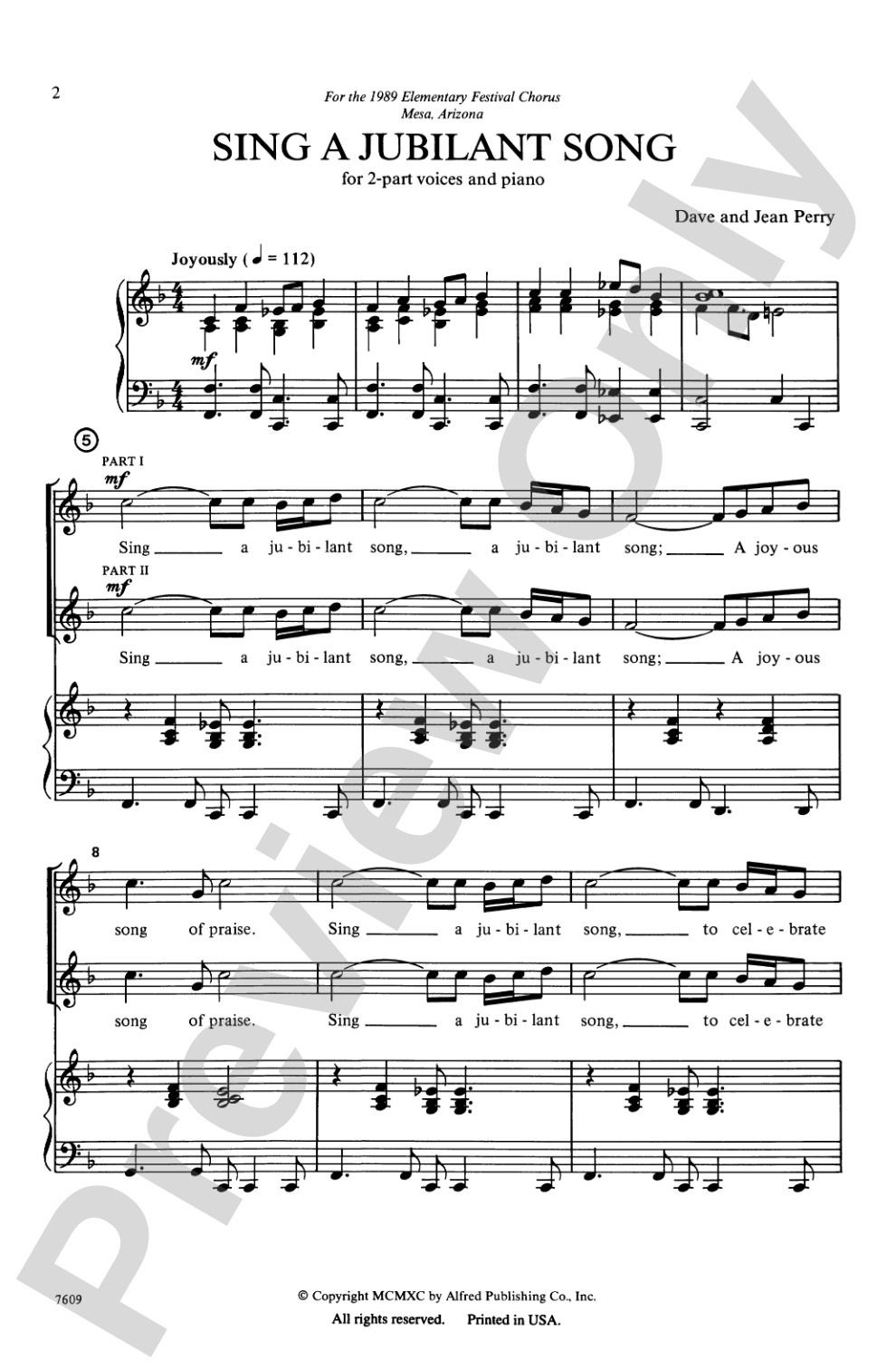 Sing a Jubilant Song: 2-Part Choral Octavo