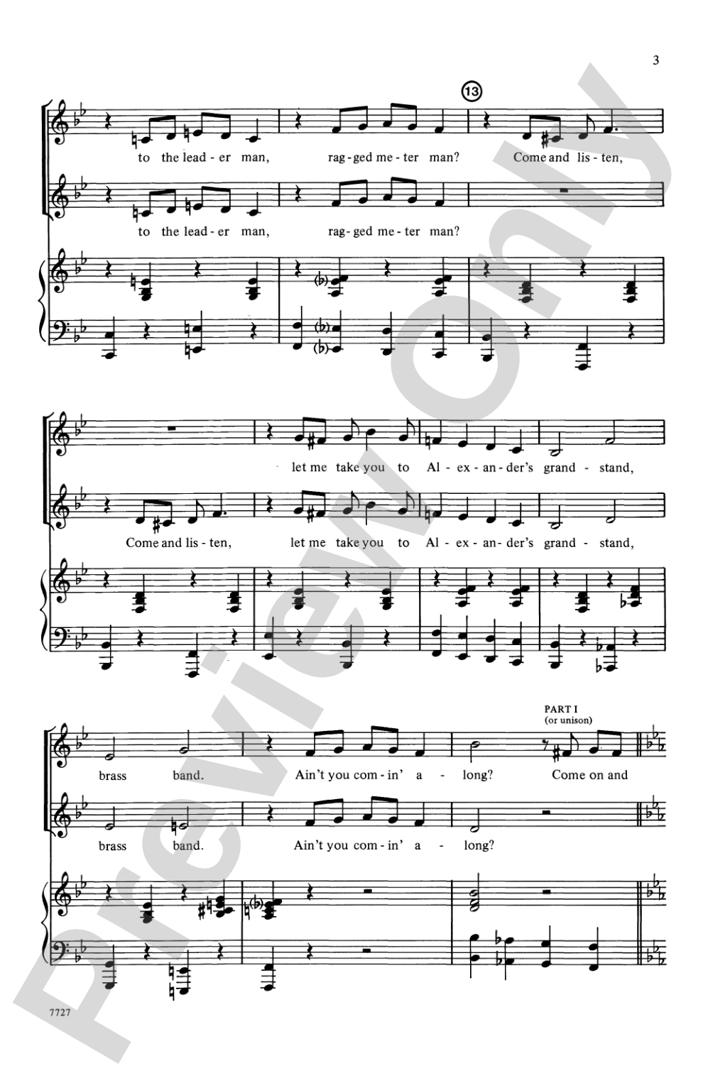 Alexander's Ragtime Band: 2-Part Choral Octavo