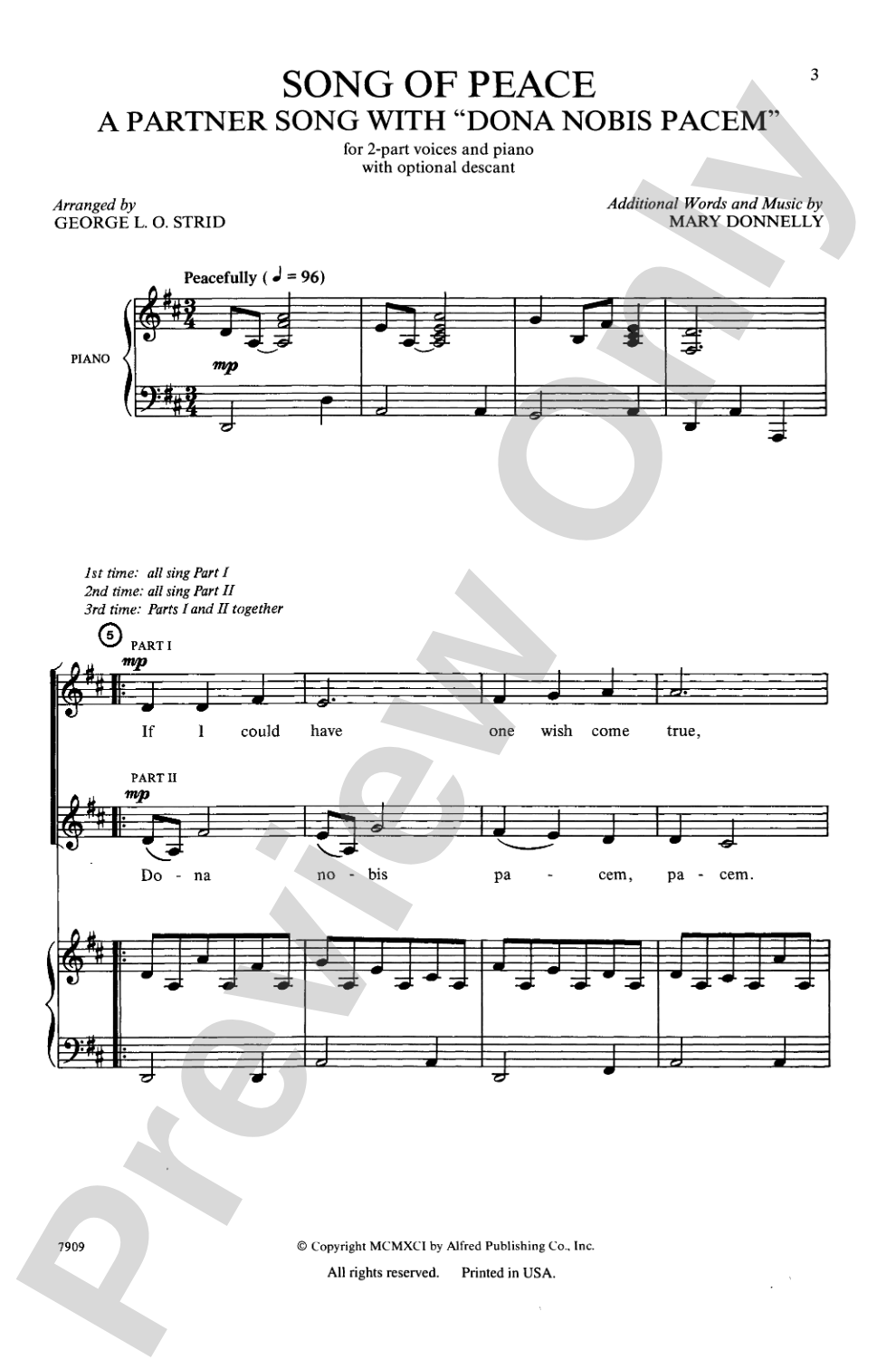 Song of Peace (Dona Nobis Pacem): 2-Part Choral Octavo