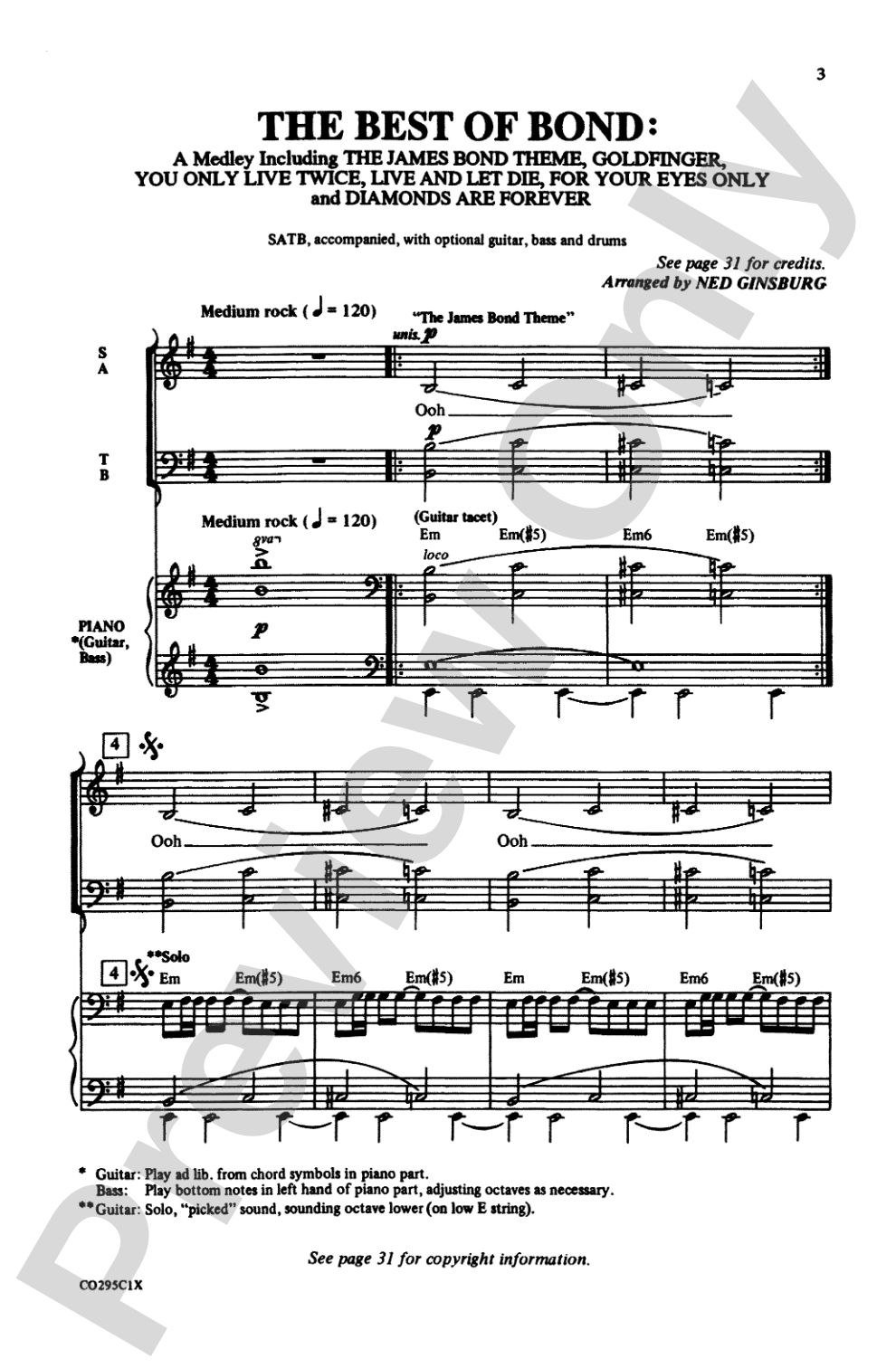 The Best of Bond (A Medley): SATB Choral Octavo