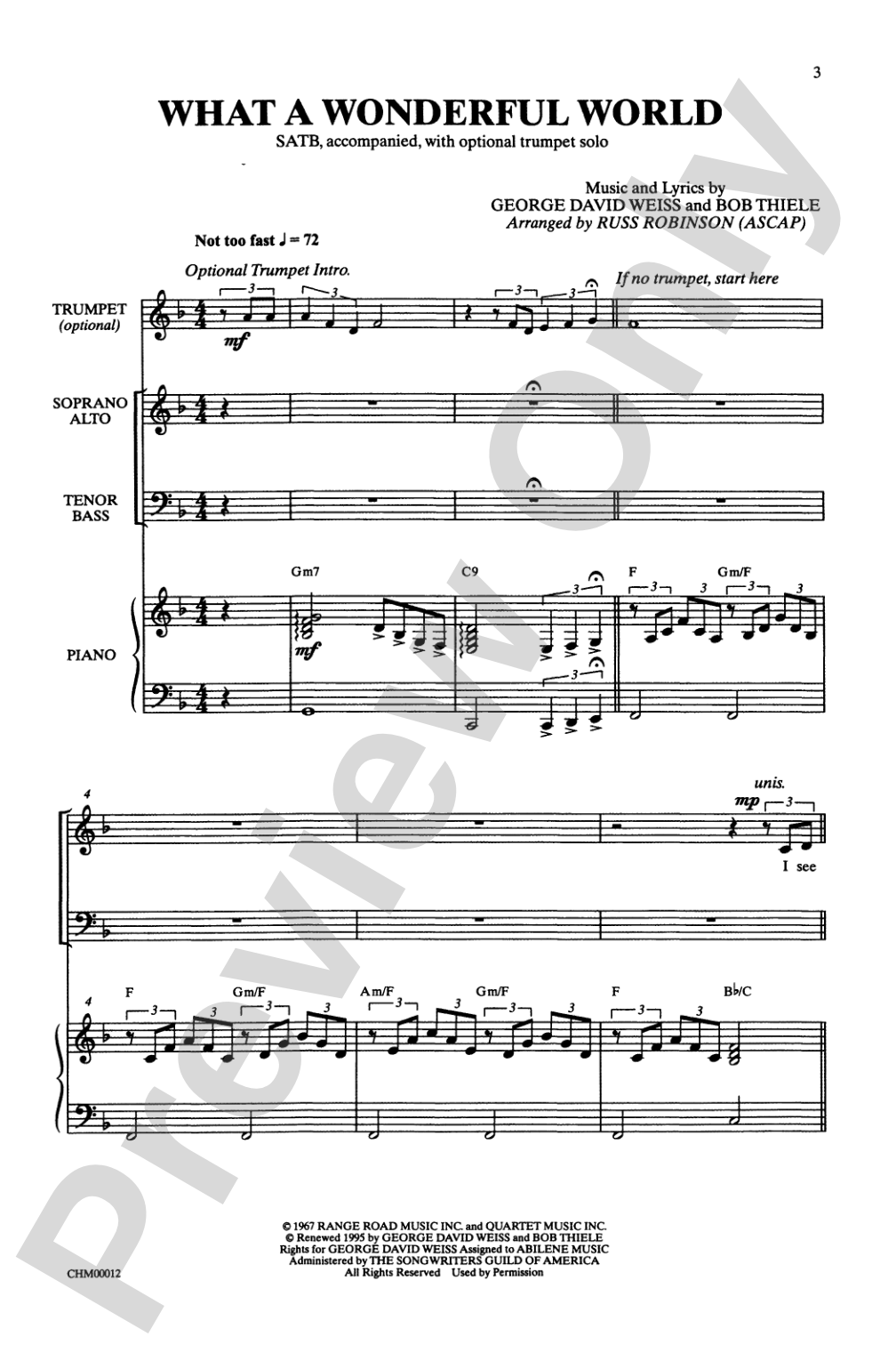 What a Wonderful World: SATB Choral Octavo