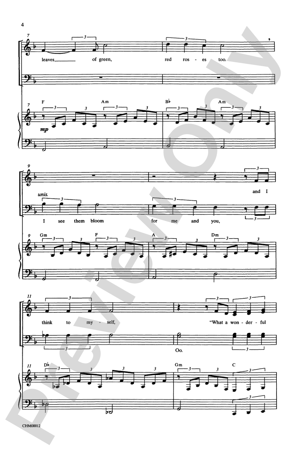 What a Wonderful World: SATB Choral Octavo