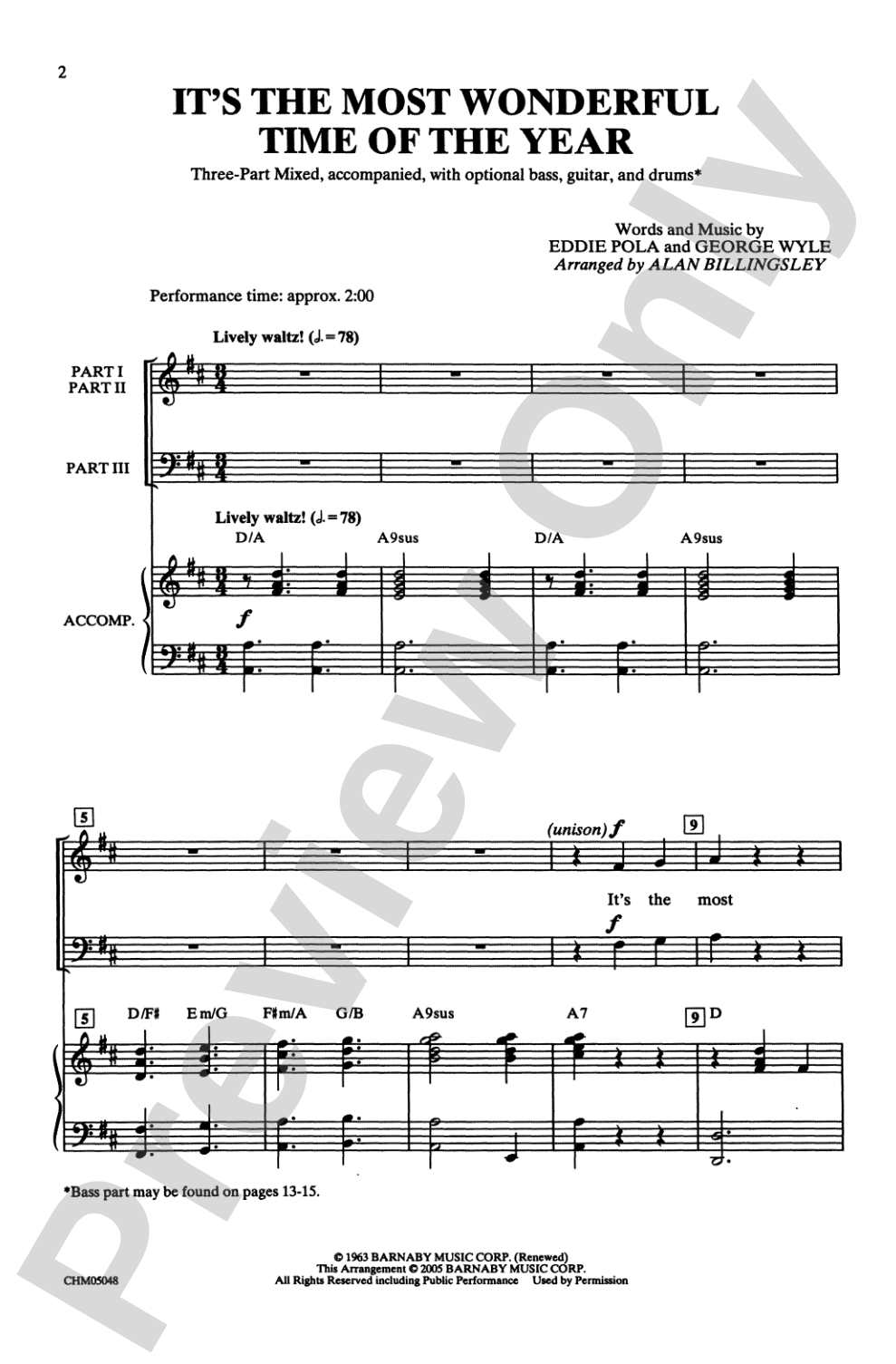 It's the Most Wonderful Time of the Year: 3-Part Mixed Choral Octavo