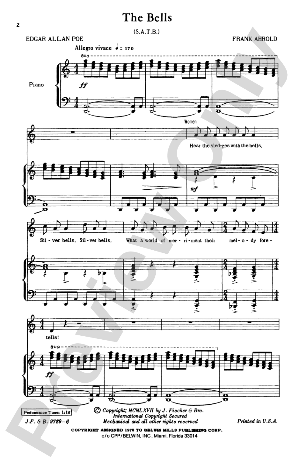 The Bells: SATB Choral Octavo