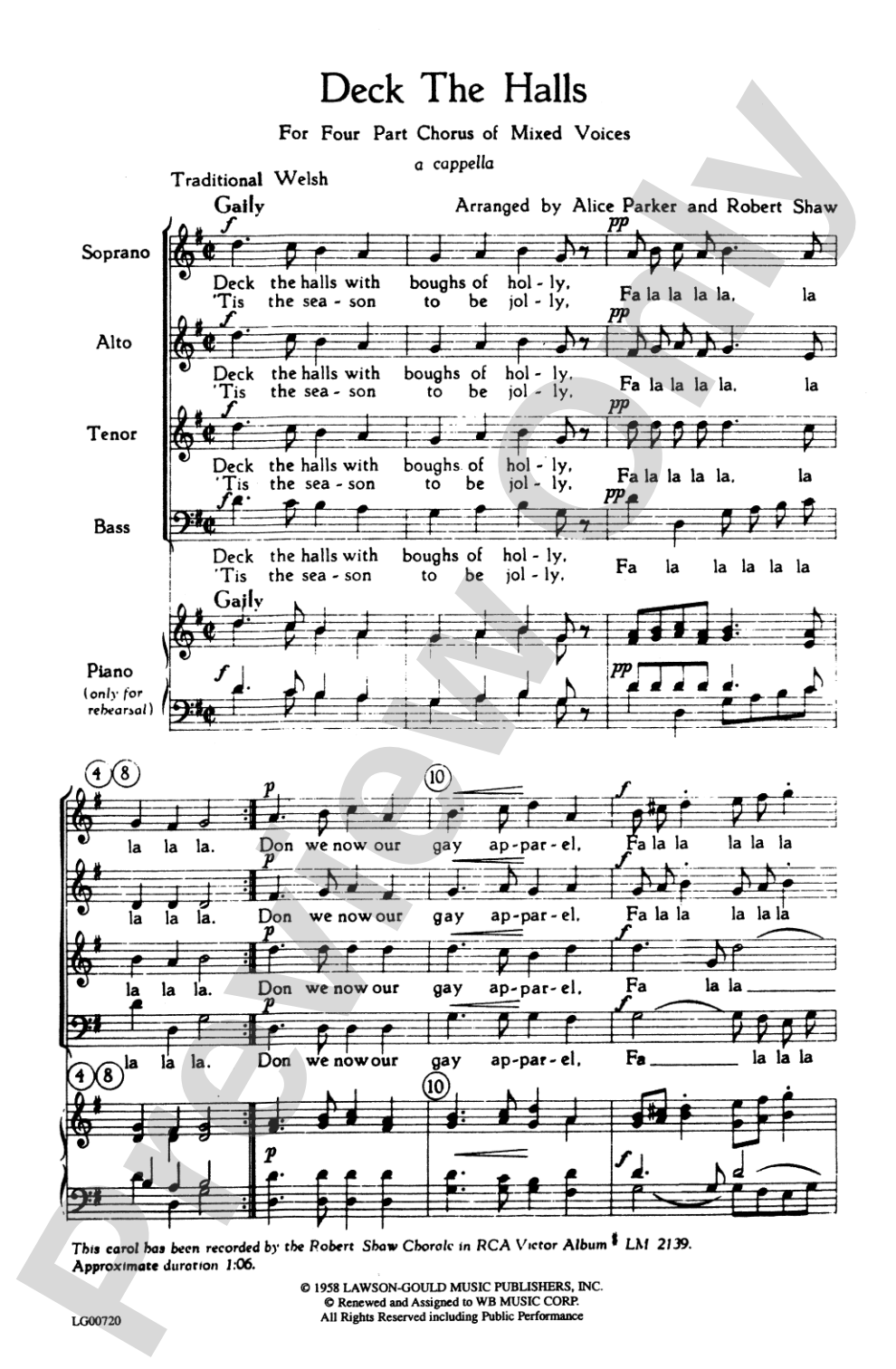 Deck the Halls: SATB Choral Octavo