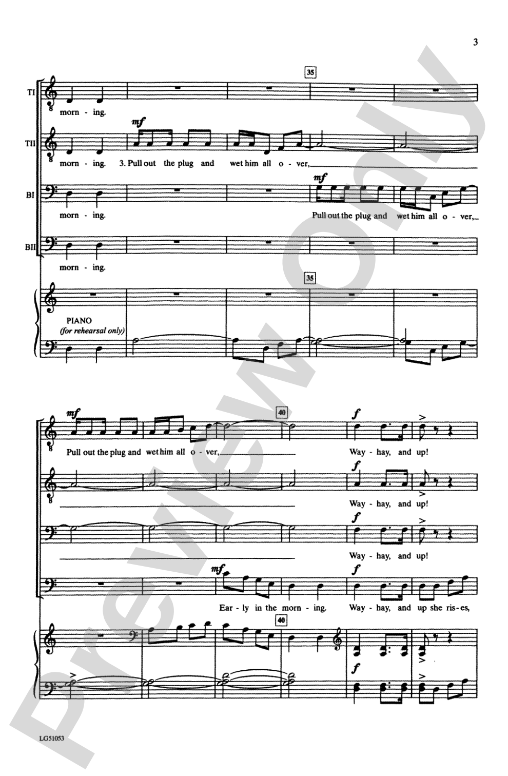 What Shall We Do with the Drunken Sailor: TTBB Choral Octavo