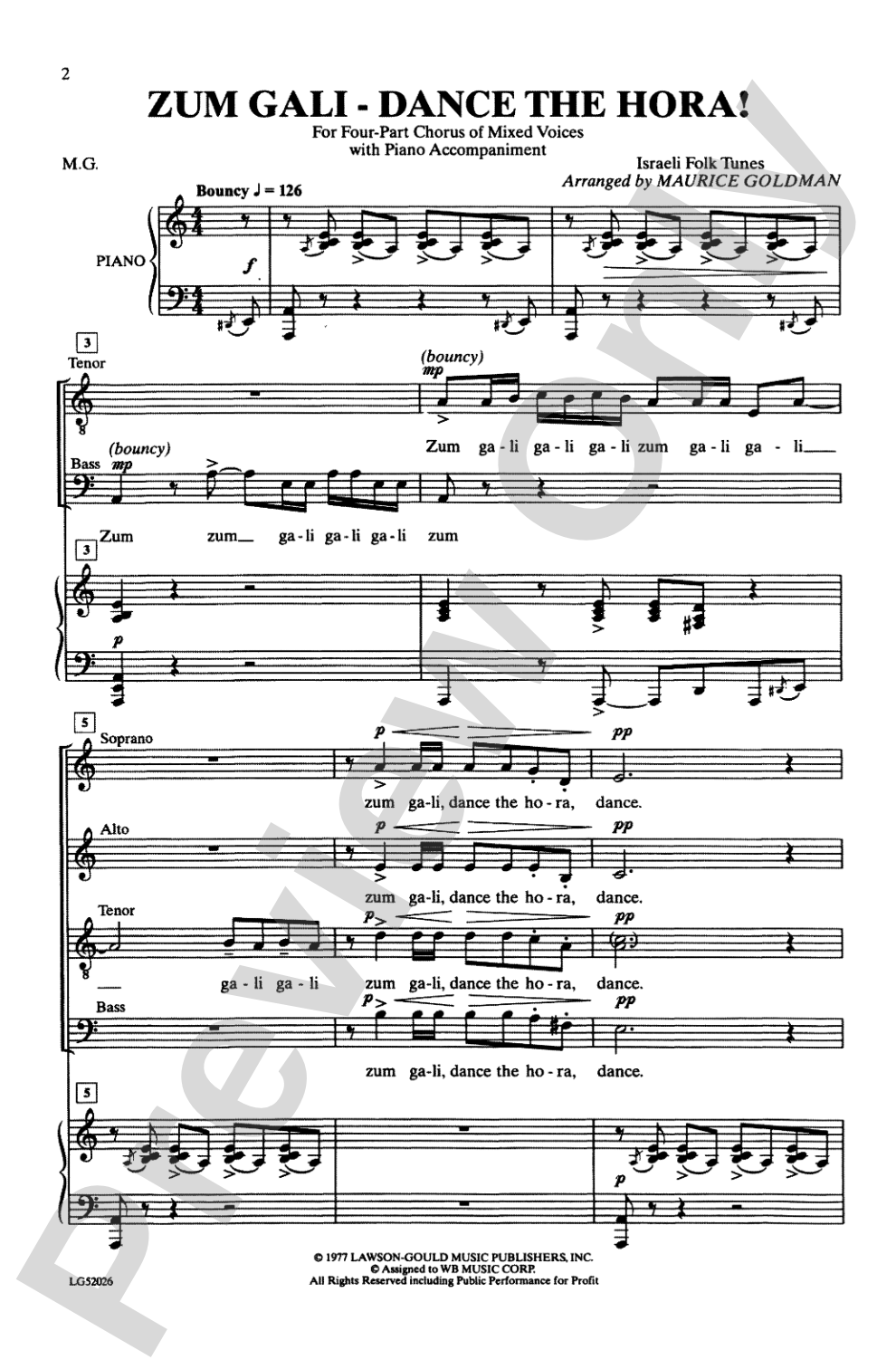 Zum Gali (Dance the Hora!): SATB Choral Octavo