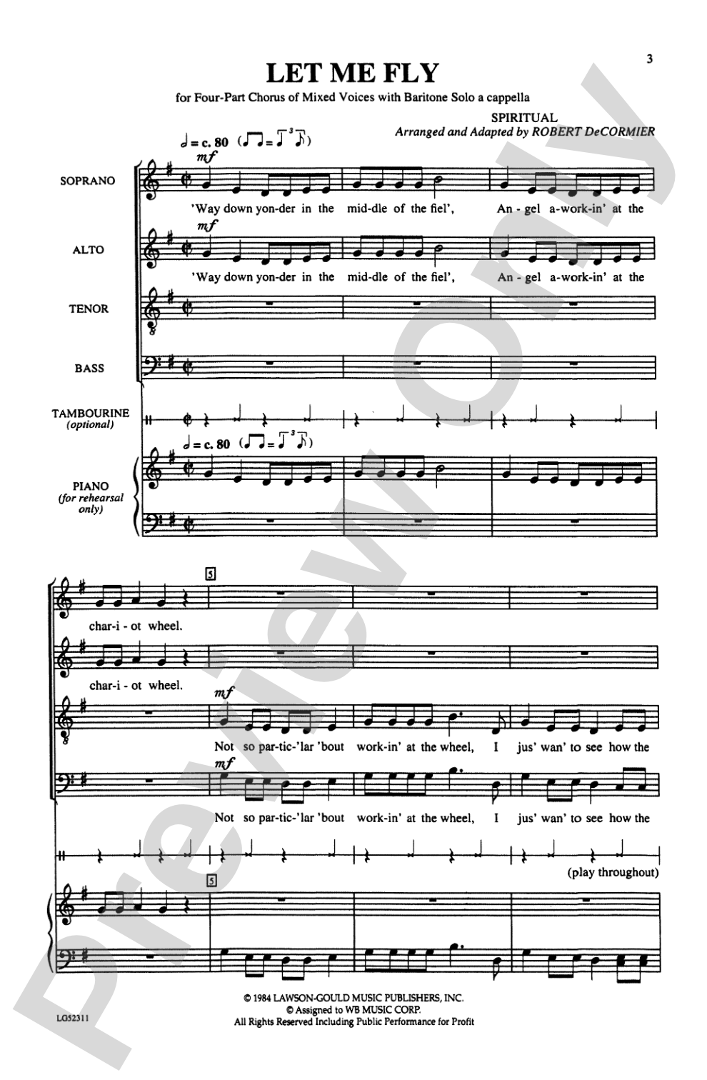 Let Me Fly: SATB Choral Octavo