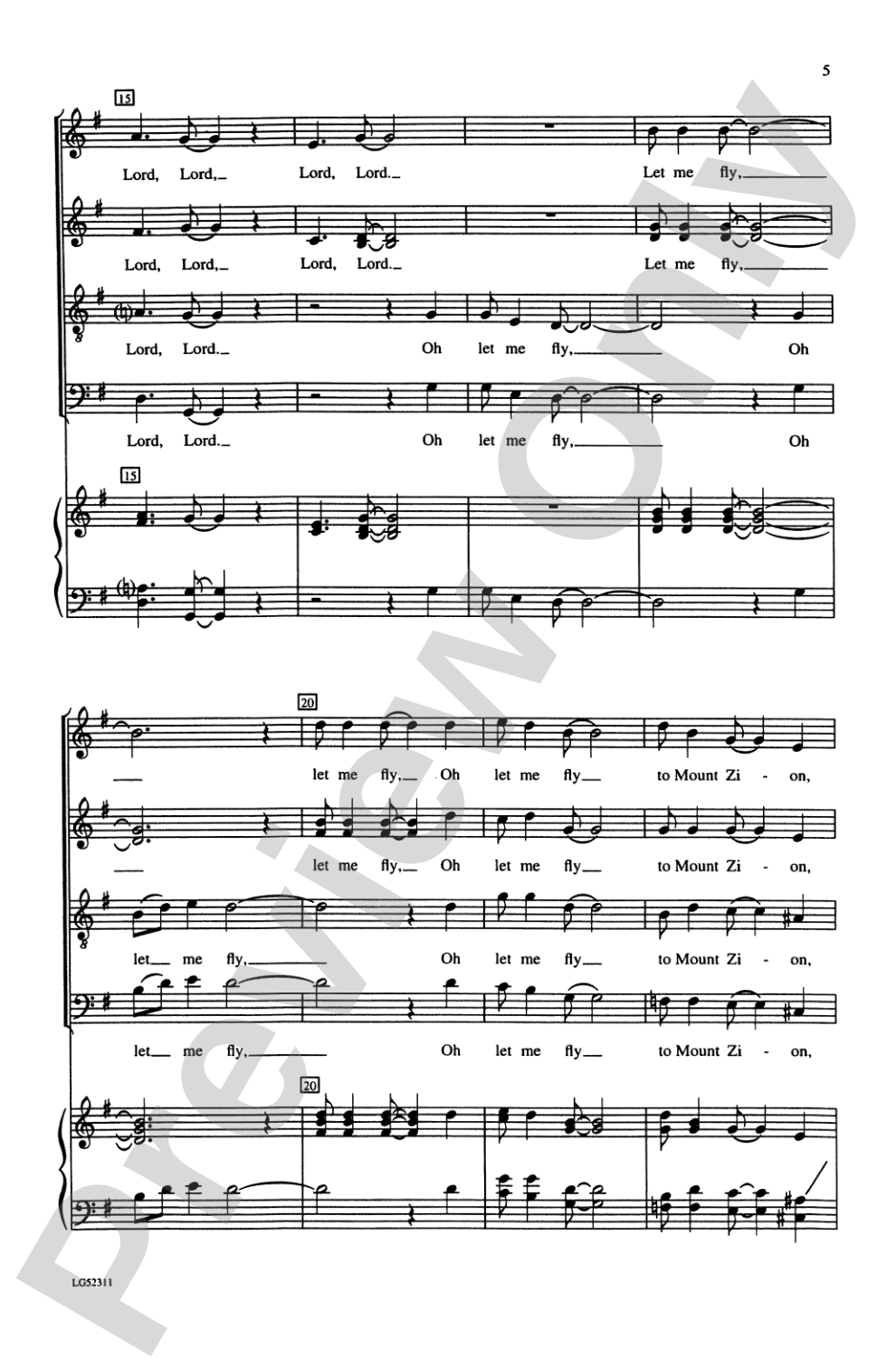 Let Me Fly: SATB Choral Octavo