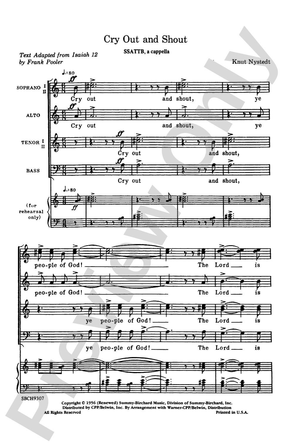 Cry Out and Shout: SSATTB Choral Octavo