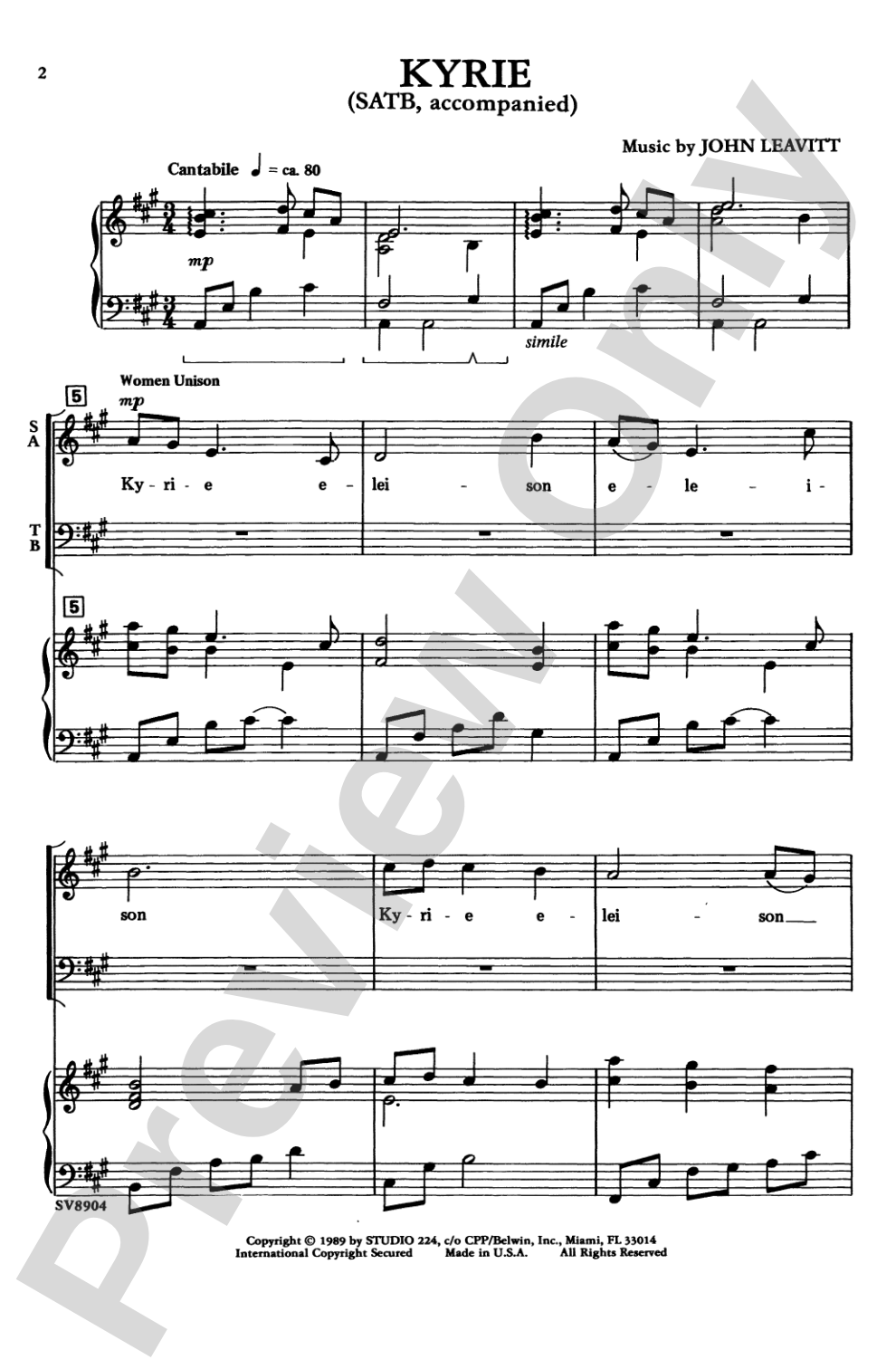 Kyrie: SATB Choral Octavo