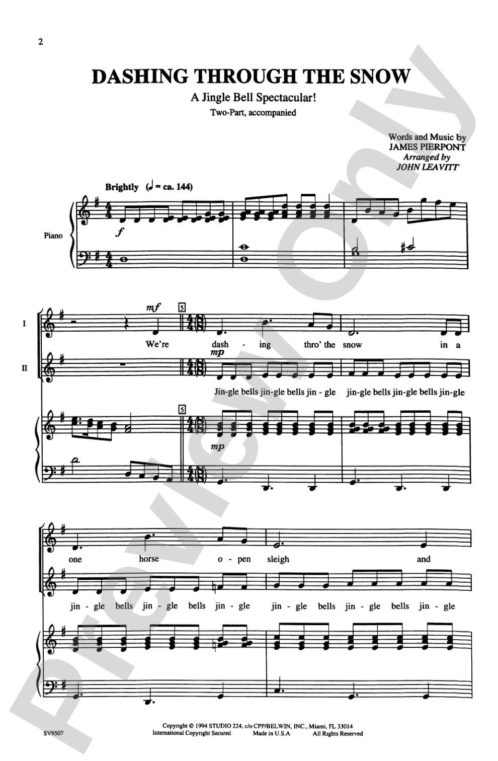 Dashing Through the Snow (A Jingle Bell Spectacular!): 2-Part Choral Octavo