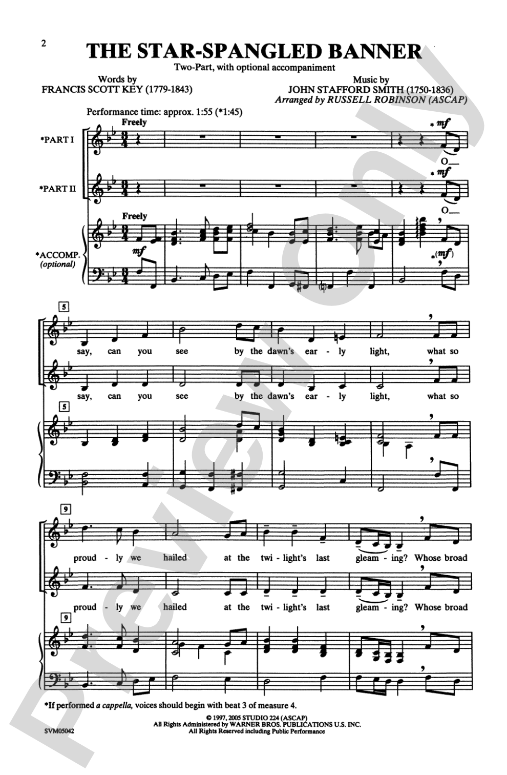 The Star-Spangled Banner: 2-Part Choral Octavo