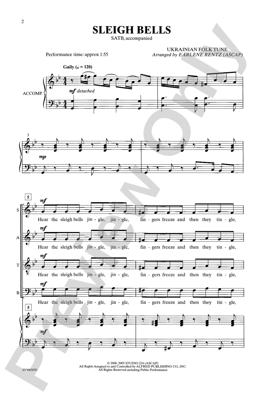 Sleigh Bells: SATB Choral Octavo