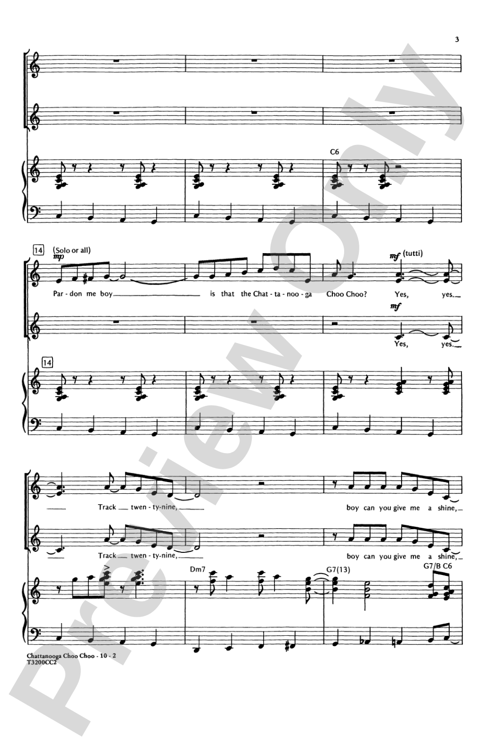 Chattanooga Choo Choo: SSA Choral Octavo