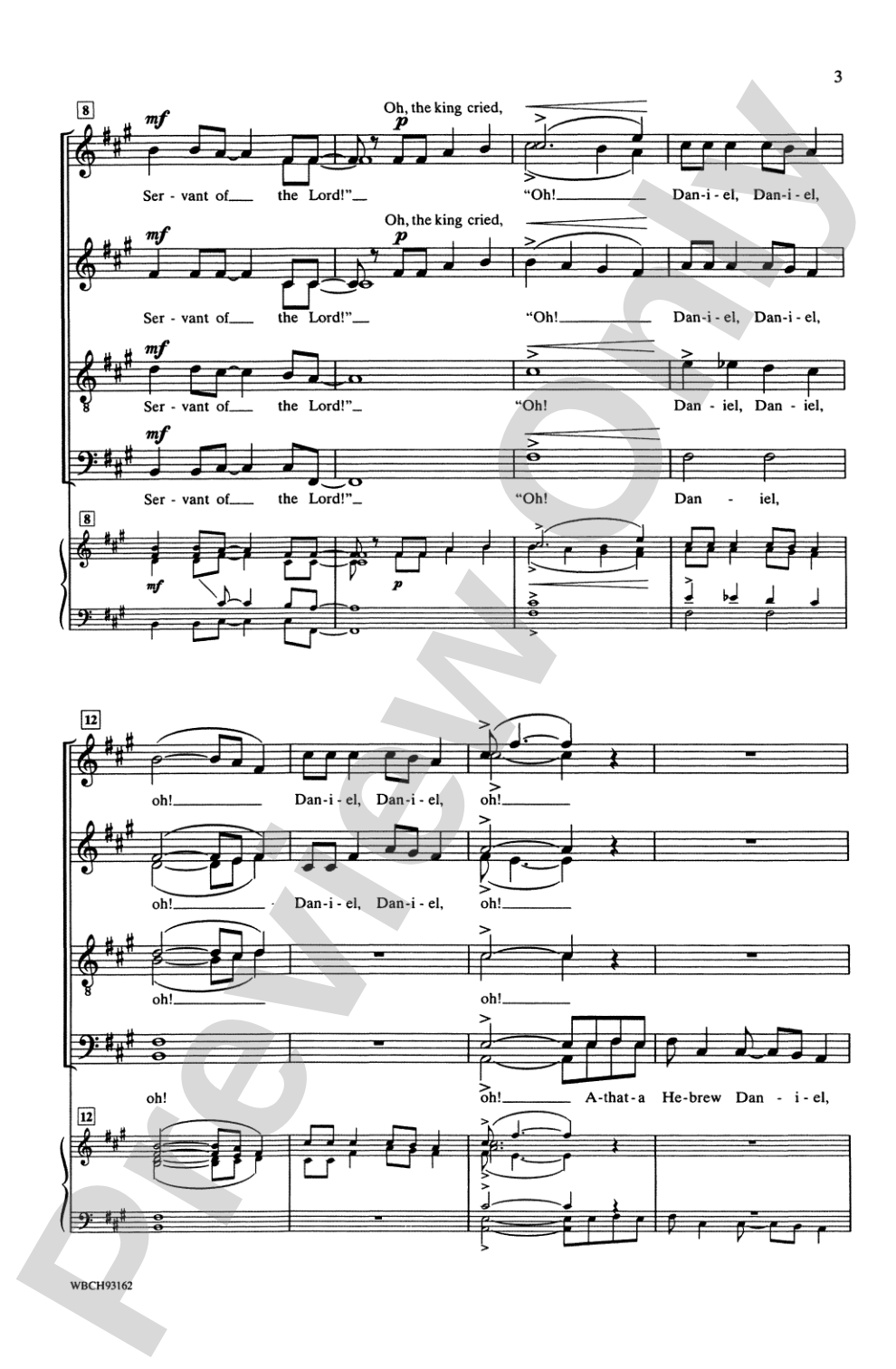 Daniel, Daniel, Servant of the Lord: SSAATTBB, <I>a cappella</I> Choral Octavo