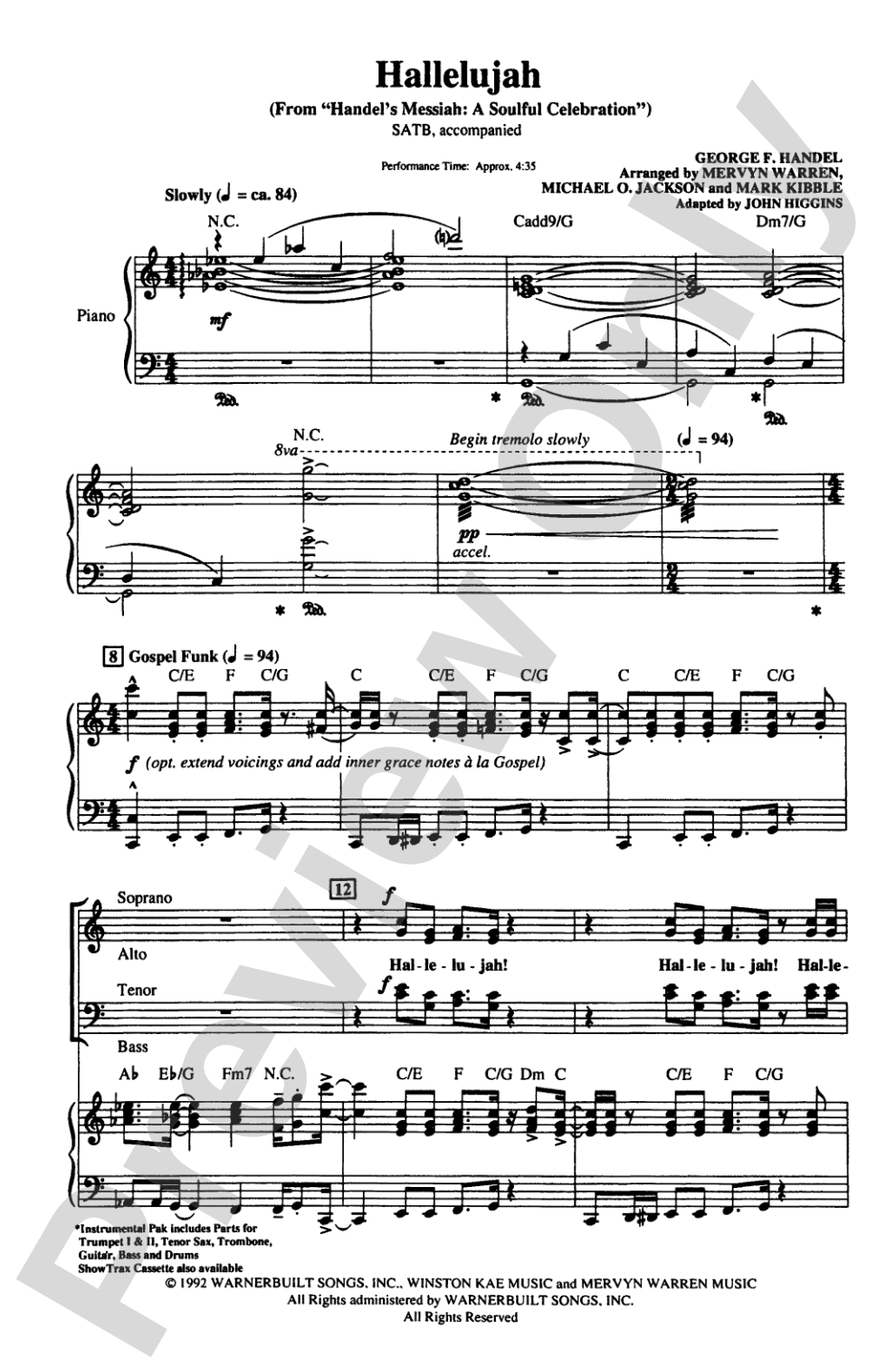 Hallelujah from <I>Handel's Messiah: A Soulful Celebration</I>: SATB Choral Octavo