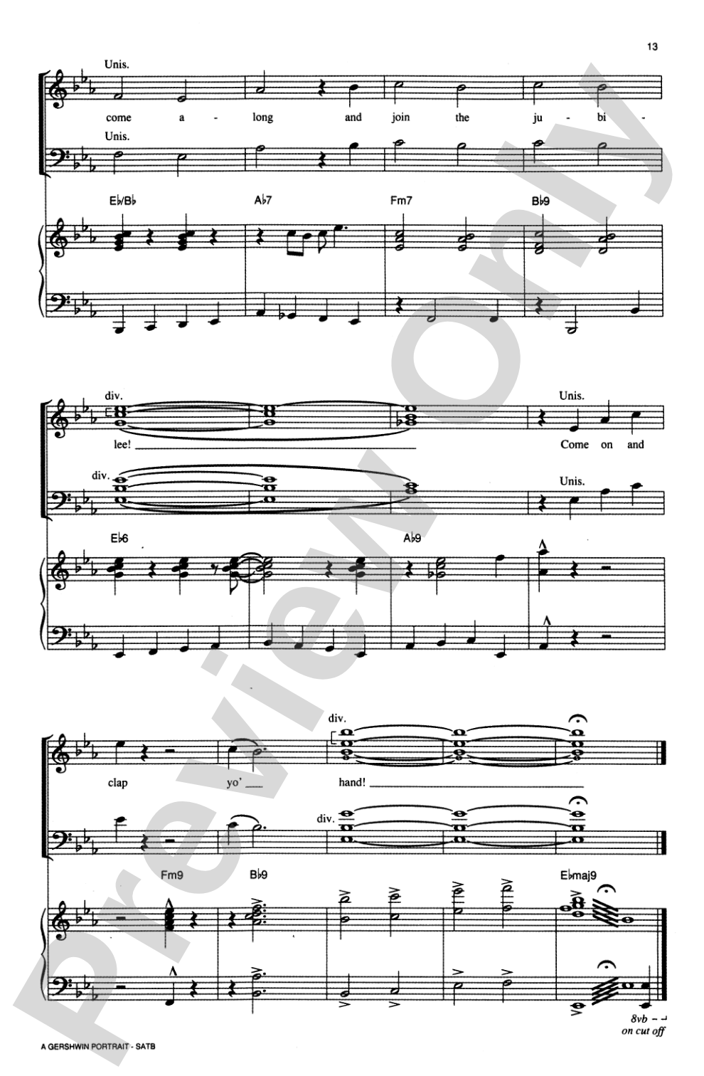 A Gershwin Portrait! The Music of George and Ira Gershwin: SATB Choral Octavo