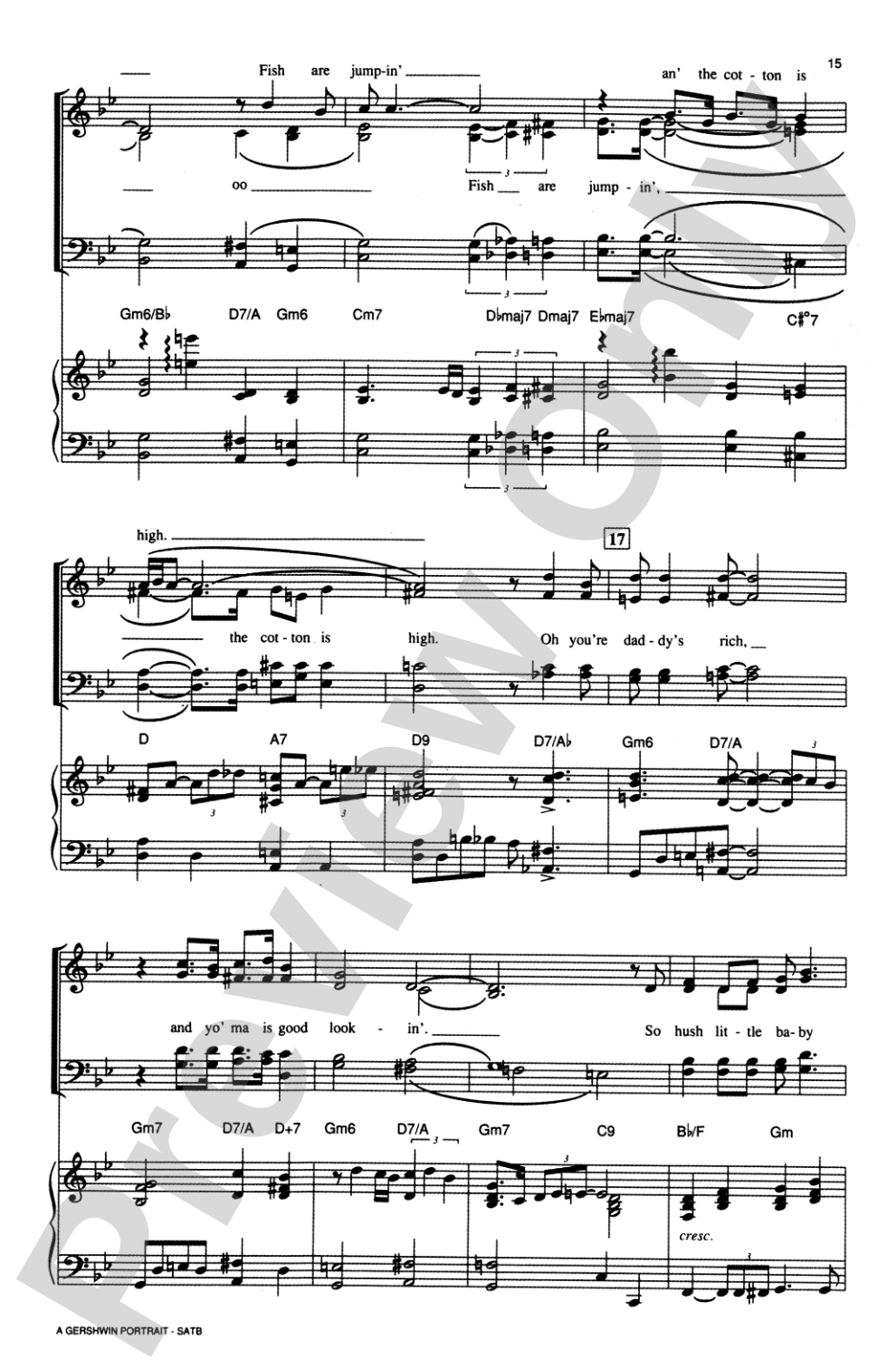 A Gershwin Portrait! The Music of George and Ira Gershwin: SATB Choral Octavo