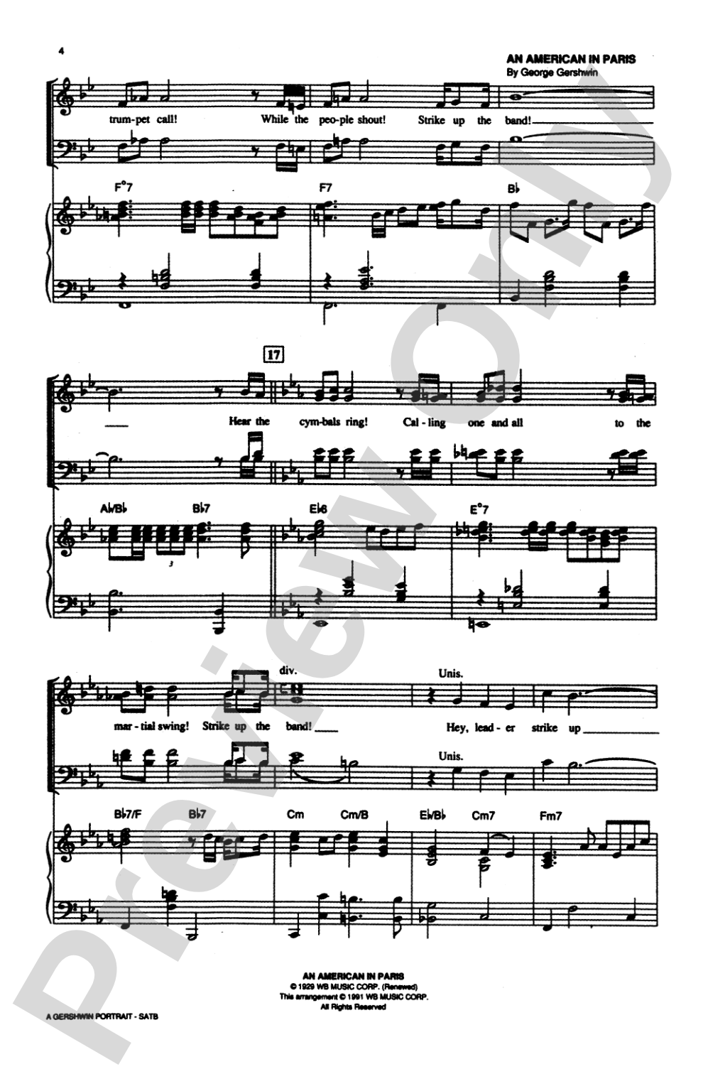 A Gershwin Portrait! The Music of George and Ira Gershwin: SATB Choral Octavo