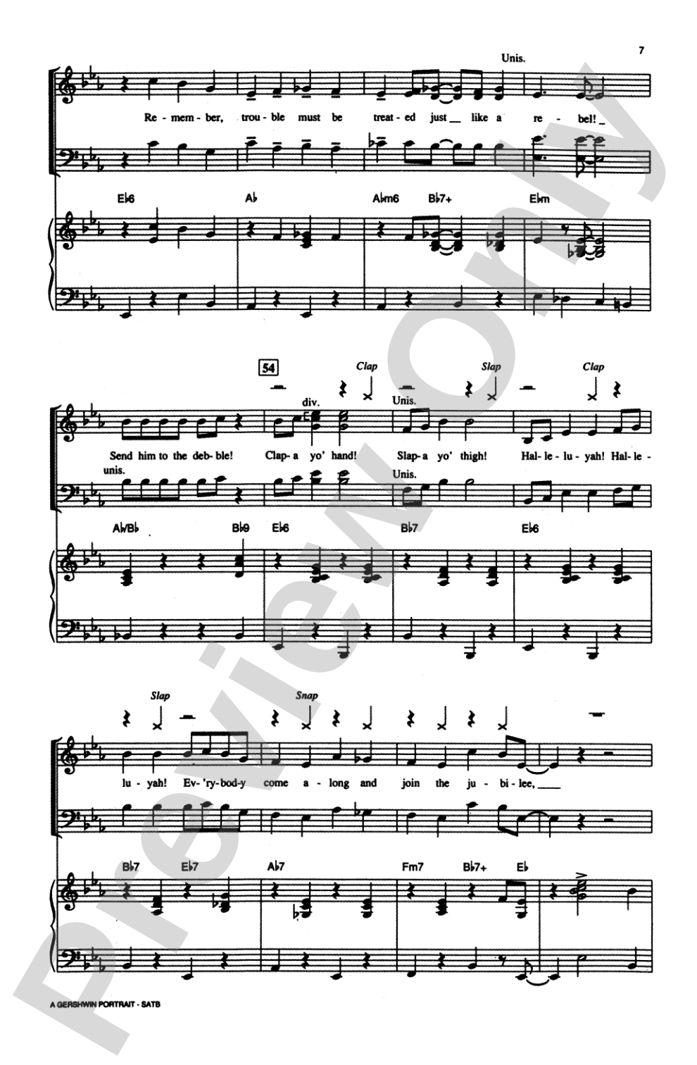 A Gershwin Portrait! The Music of George and Ira Gershwin: SATB Choral Octavo