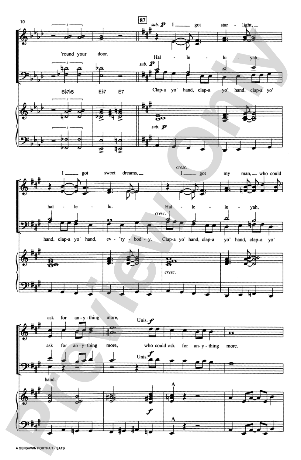 A Gershwin Portrait! The Music of George and Ira Gershwin: SATB Choral Octavo