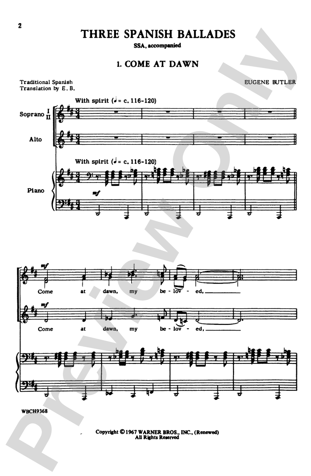 Three Spanish Ballades: SSA Choral Octavo